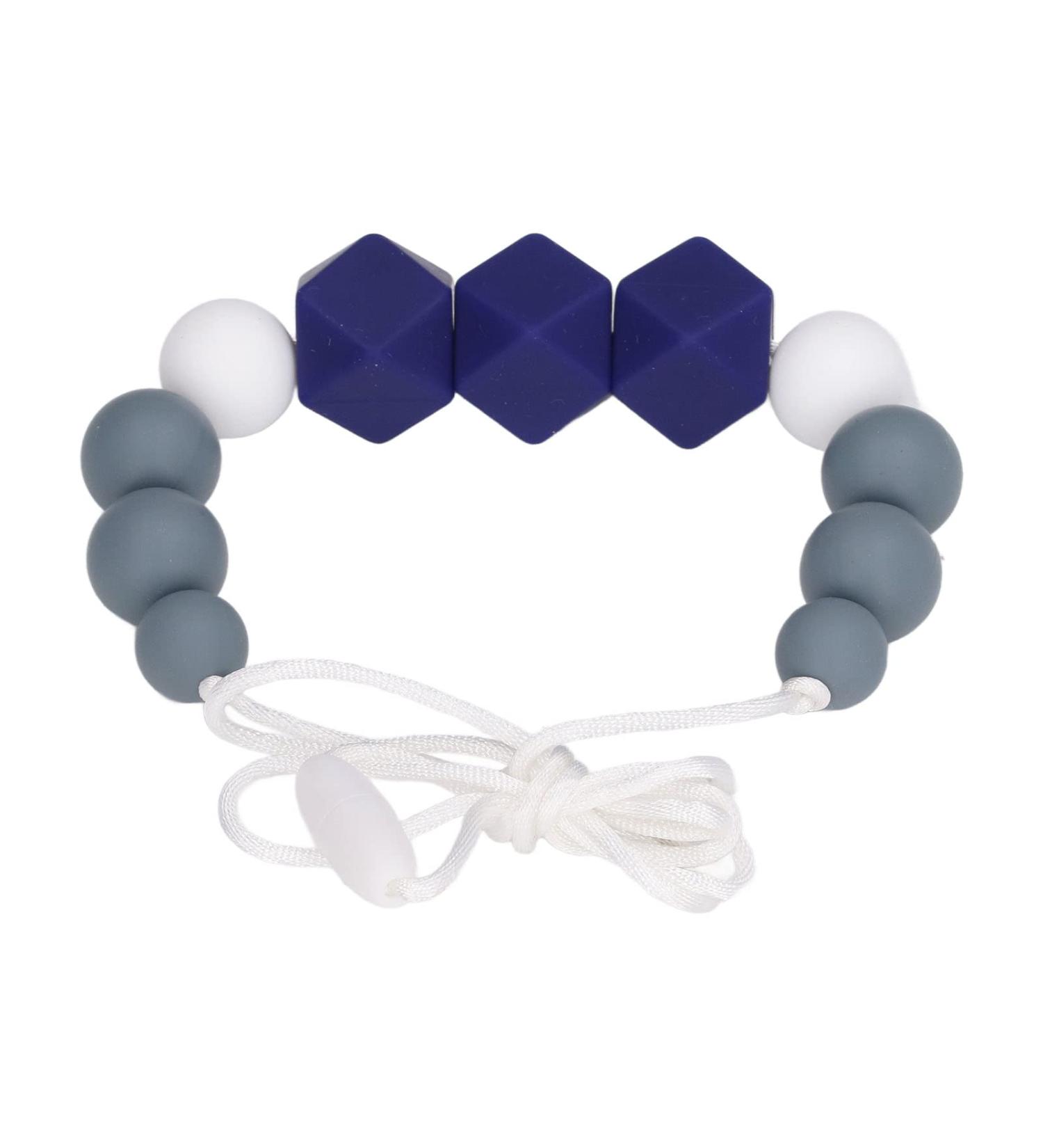 Buy Dark Blue Silicone Biting Toys - Easy to Clean Baby Feeding Chain | Safe & Pedagogically Designed for Everyday Use - Buy Online on SooperMarket.com