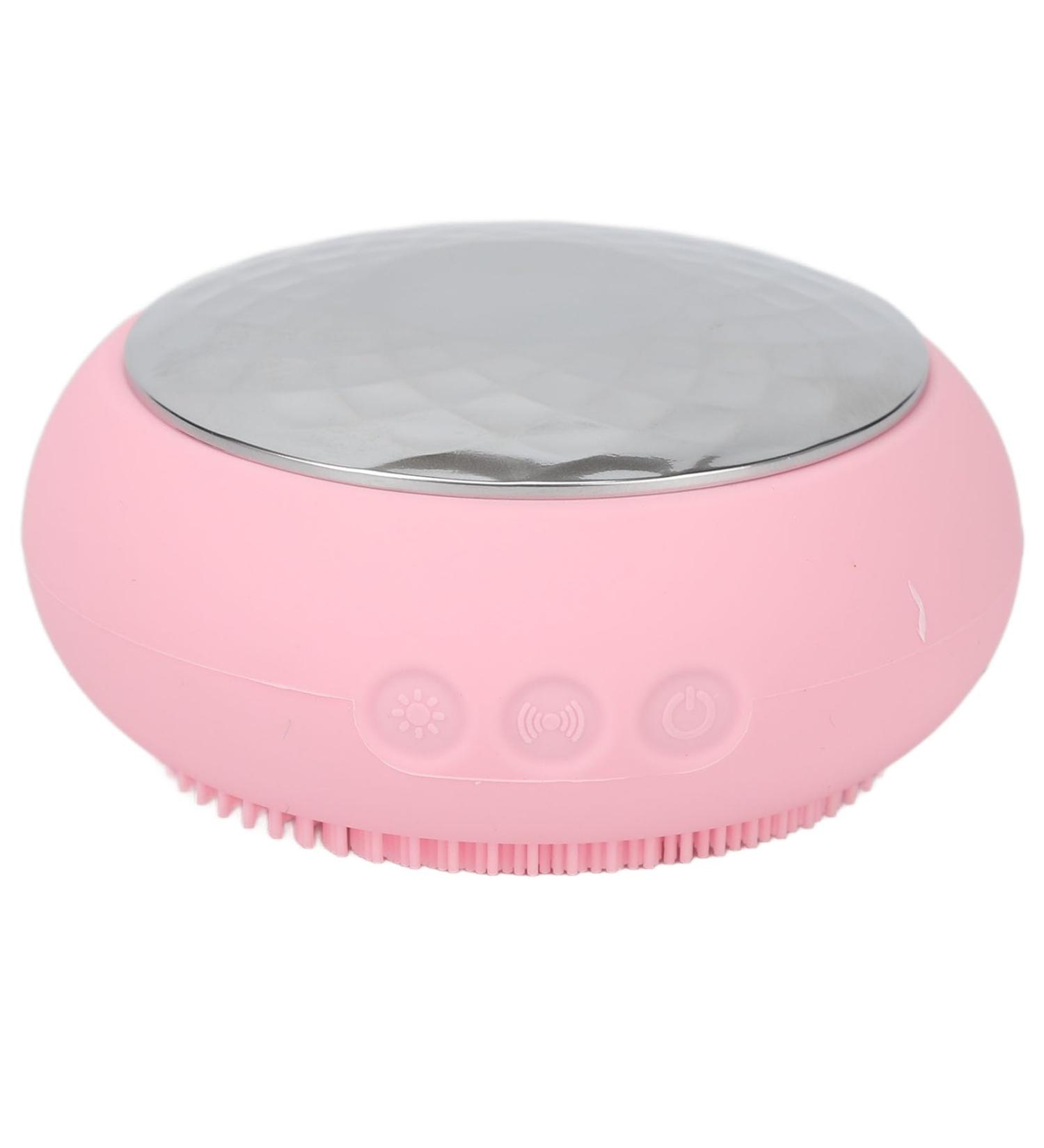 Facial Cleansing Brush Soft Silicone 5 Times Heating Energy Waterproof Electric Facial Cleanser to Absorb Nutrients (Pink) - Buy Online on SooperMarket.com