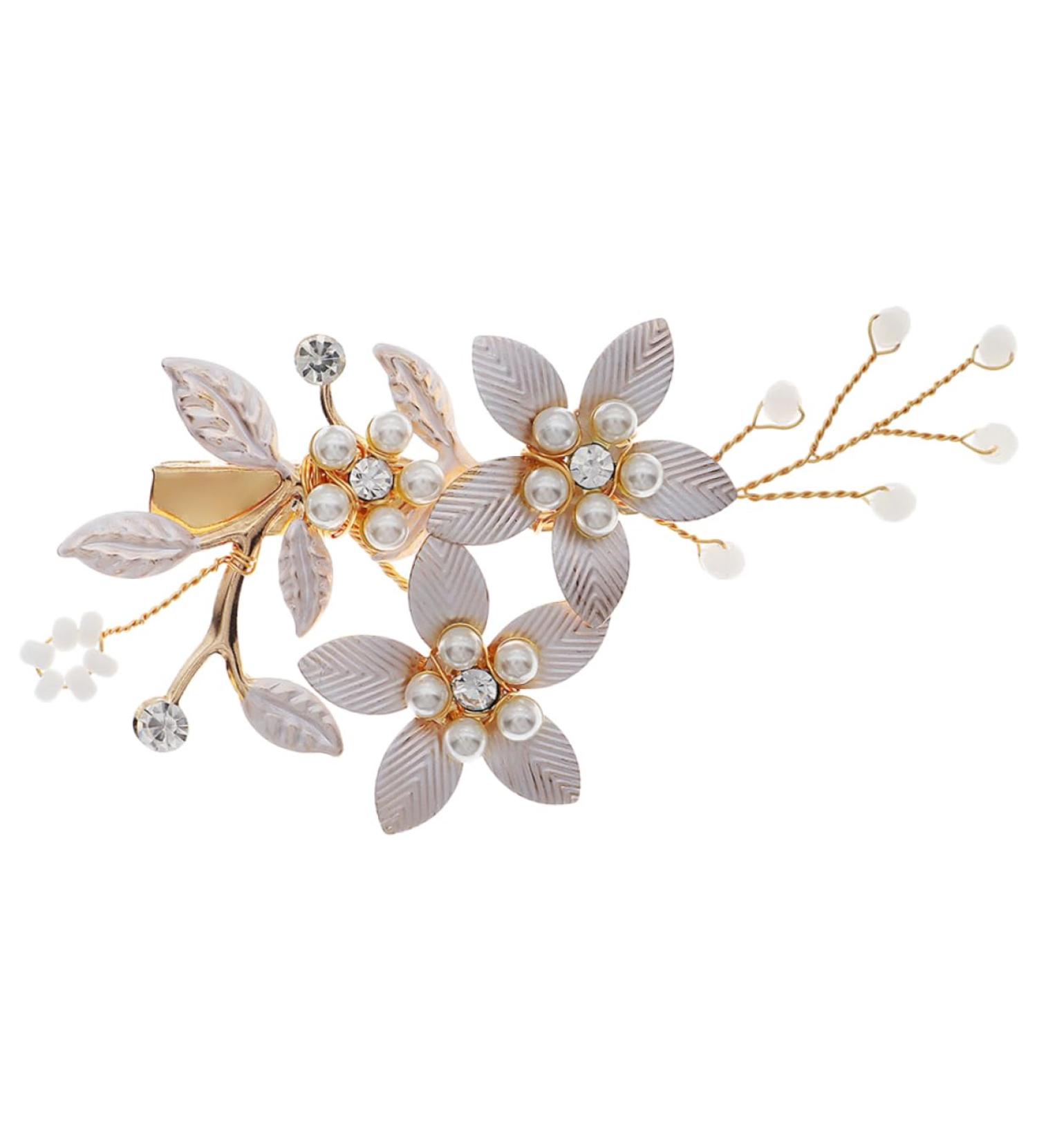 Didiseaon Bride Wedding Hairpin Rose Hair Clip Bride Accessories Flower Clip Bridesmaid Hair Accessories Gold Headpiece Bridal Hair Clip Wedding Headpiece Issue Card Temperament Rhinestone - Buy Online on SooperMarket.com