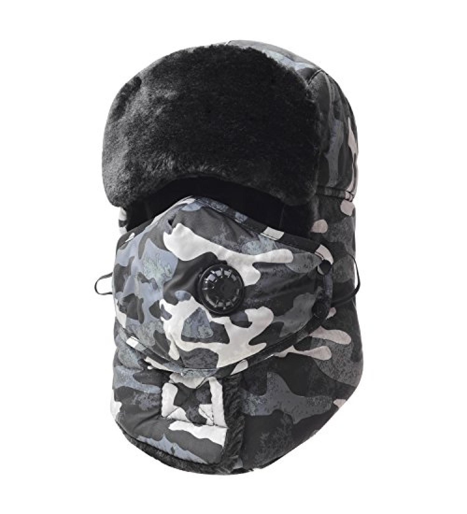 Trooper Trapper Hat with Ear Flap & Windproof Ski Mask - Gray - Buy Online on SooperMarket.com