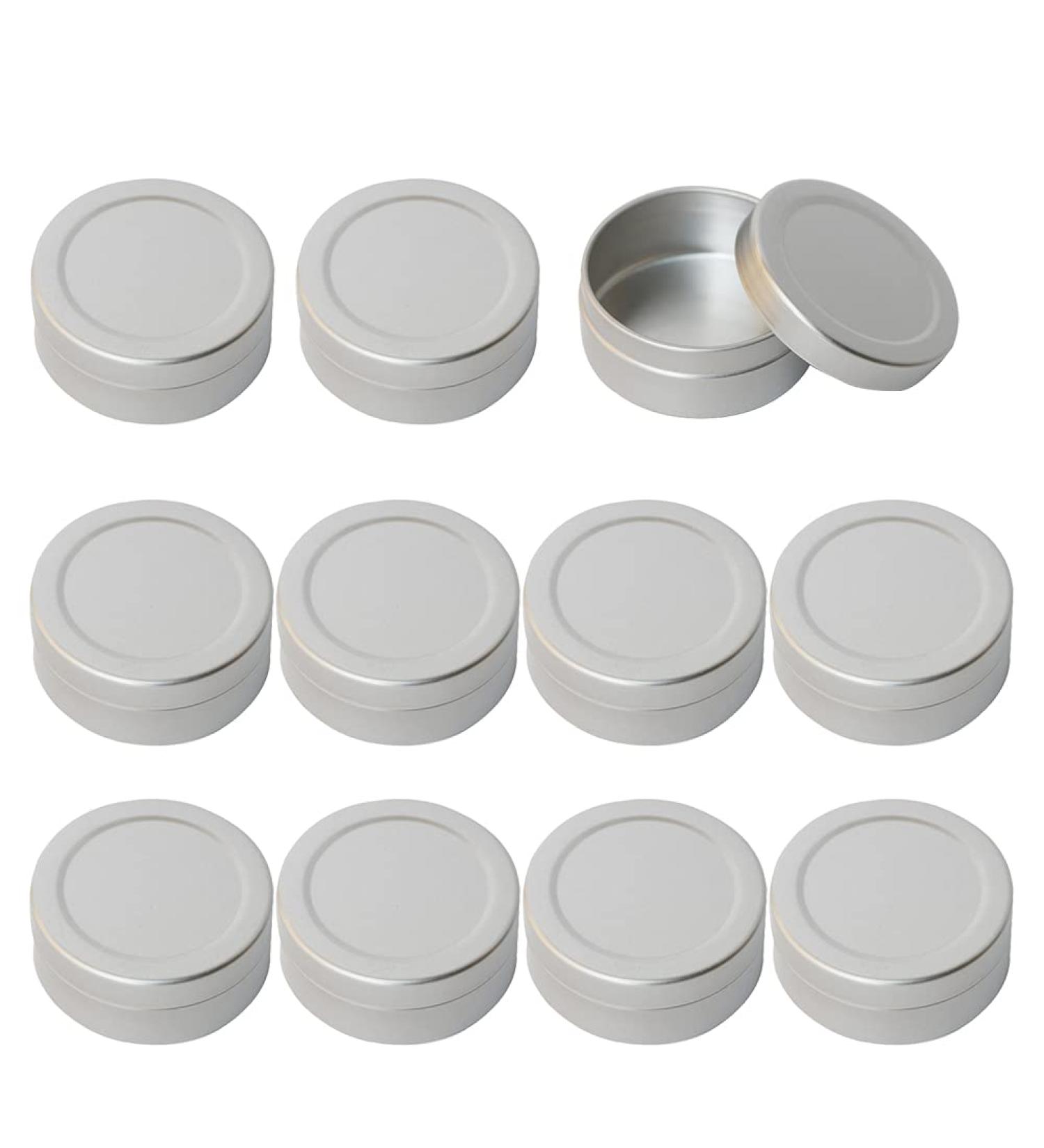 Zeoabsy 12-Pack 20ml Silver Empty Aluminum Doses - Ideal for DIY Ointments Candles Cosmetics & Shaving Soap - Buy Online on SooperMarket.com