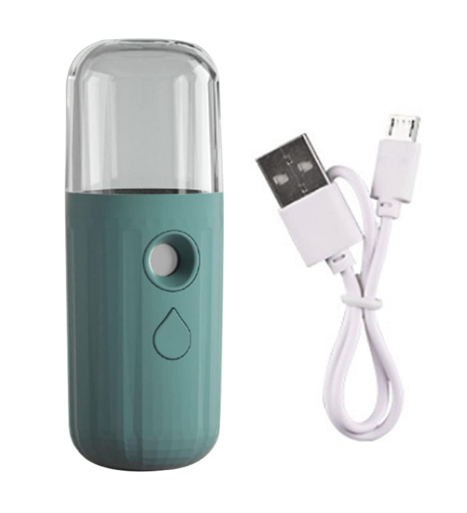 Mini Facial Mister Handheld Face Mist Sprayer Moisturizing USB Recharging Skin Hydration Tool 30ml Green Handy Moisturizing Sprayer - Buy Online on SooperMarket.com