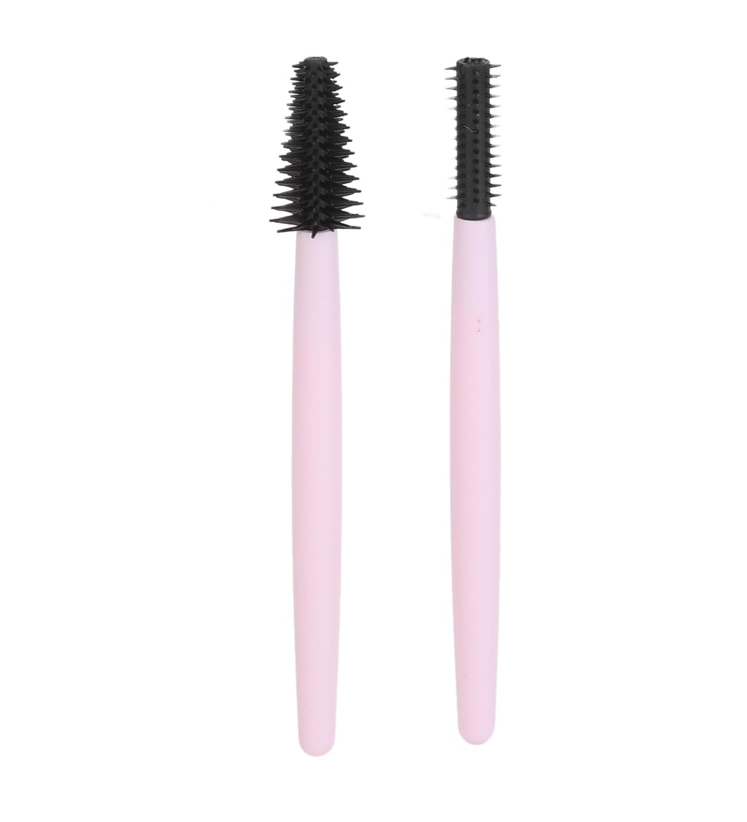 Silicone Eyebrow Brush Durable Silicone Eyelash Brush Wands 2 Pieces Comfortable Easy to Clean for Eyelashes - Buy Online on SooperMarket.com