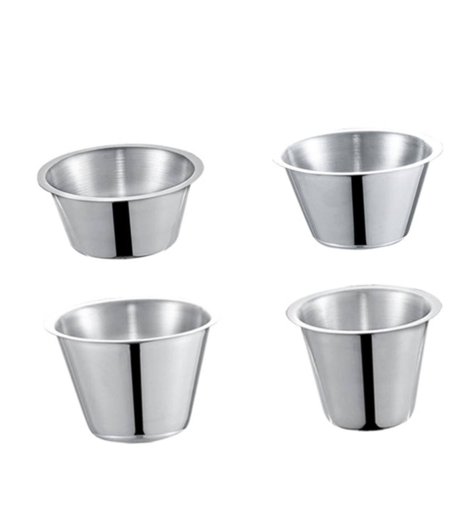 MAGICLULU 4pcs Stainless Steel Sauce Cup Salad Dressing Cruet Reusable Sauce Cups Stainless Steel Container Small Condiment Cups Stainless Steel Sauce Jug Sauce Bowl Pot Tomato Measuring Cup - Buy Online on SooperMarket.com