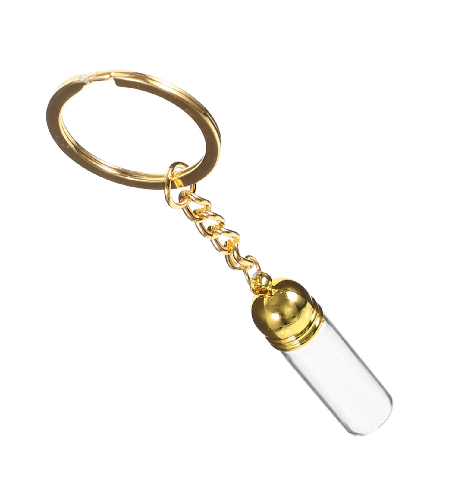 Mini Refillable Glass Bottle Pendant Perfume Keychain - Travel-Friendly Zinc Alloy Key Fob - Buy Online on SooperMarket.com