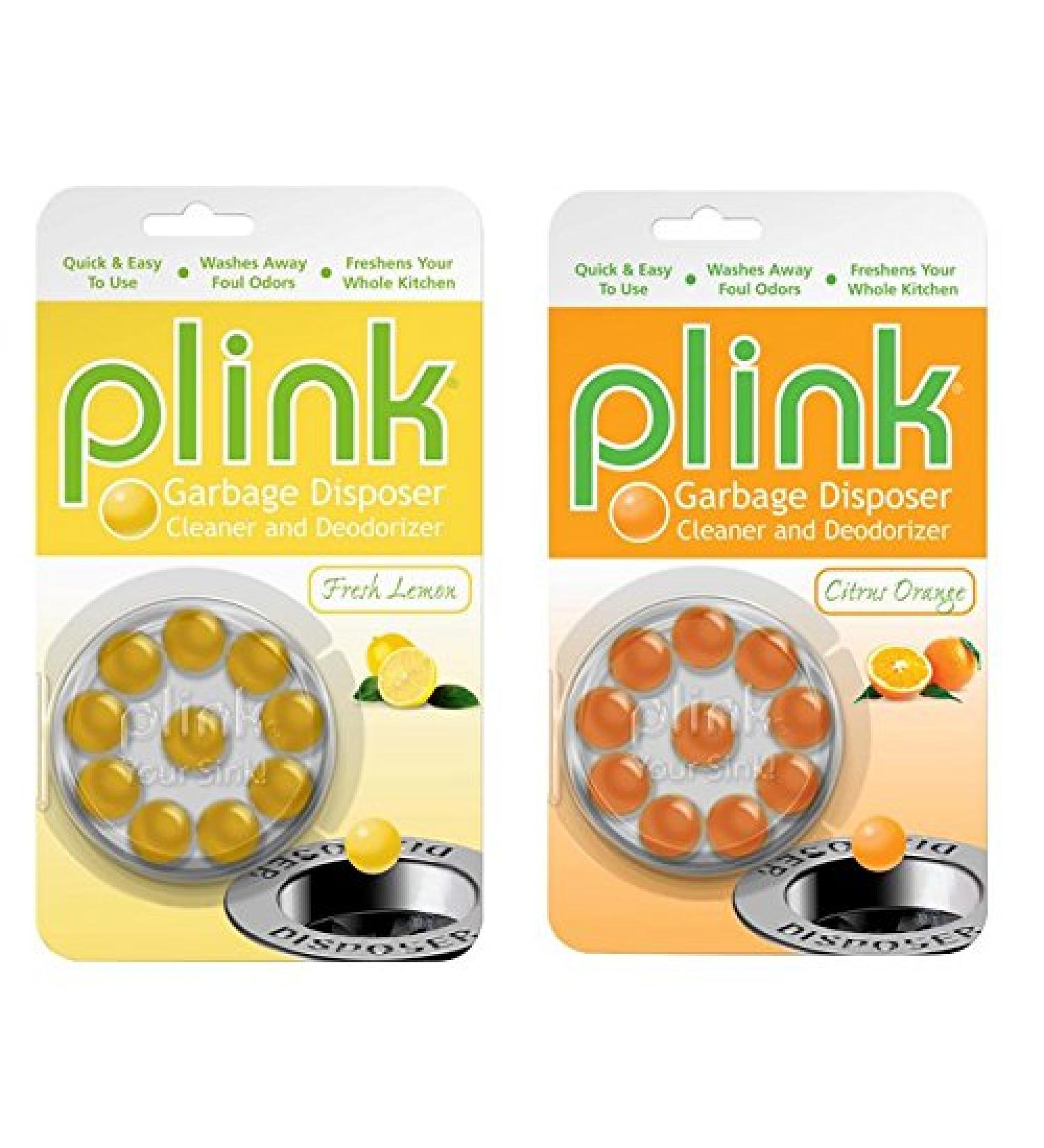 Plink Plink Garbage Disposal Cleaner & Deodorizer, Original Fresh Lemon & Orange Scent 2-Pack 20 Cleanings, 20 Count, Assorted