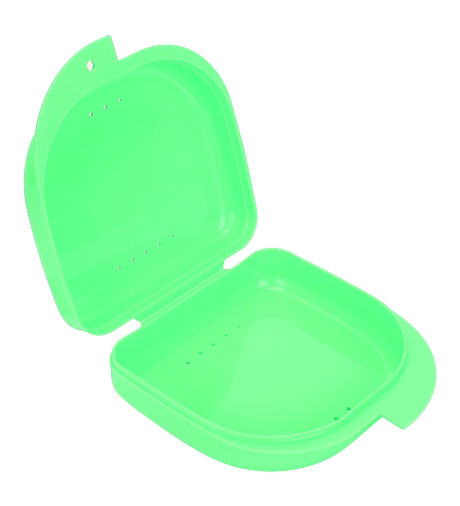 Denture Bathing Box with Ventilation Holes - Green Denture Holder Case for Orthodontic Retainers & Artificial Teeth | International Shipping - Buy Online on SooperMarket.com