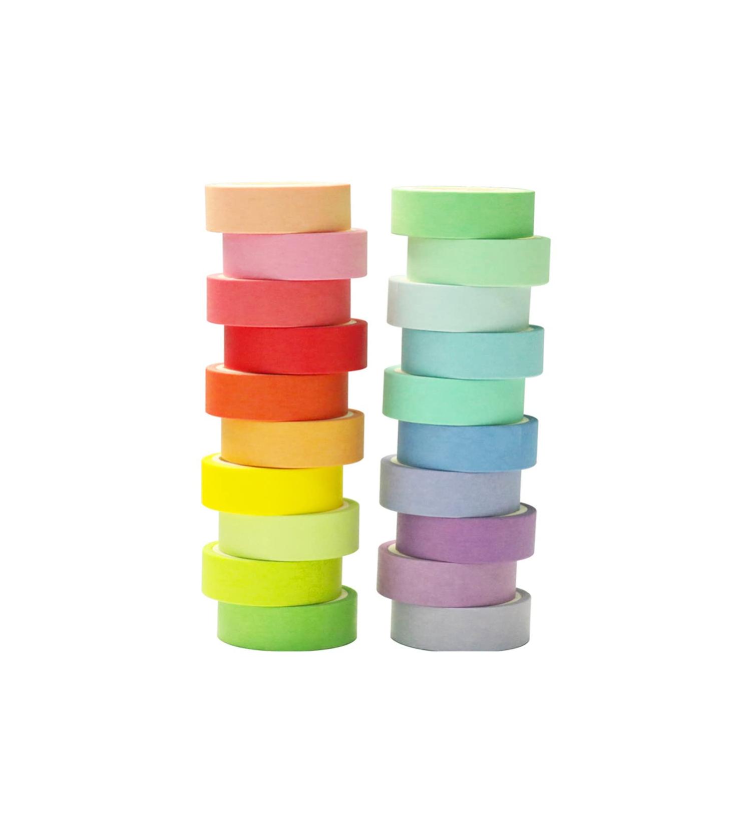 Baijixin Washi Tape Set 20 Rolls - 15mm Rainbow Colors Washi Masking Tape Decorative Tape for Bullet Journal  Planner  DIY Arts & Crafts  Scrapbooking  Gift Wrapping  Holiday Decoration Rainbow 15mm -20 Rolls - Buy Online on SooperMarket.com