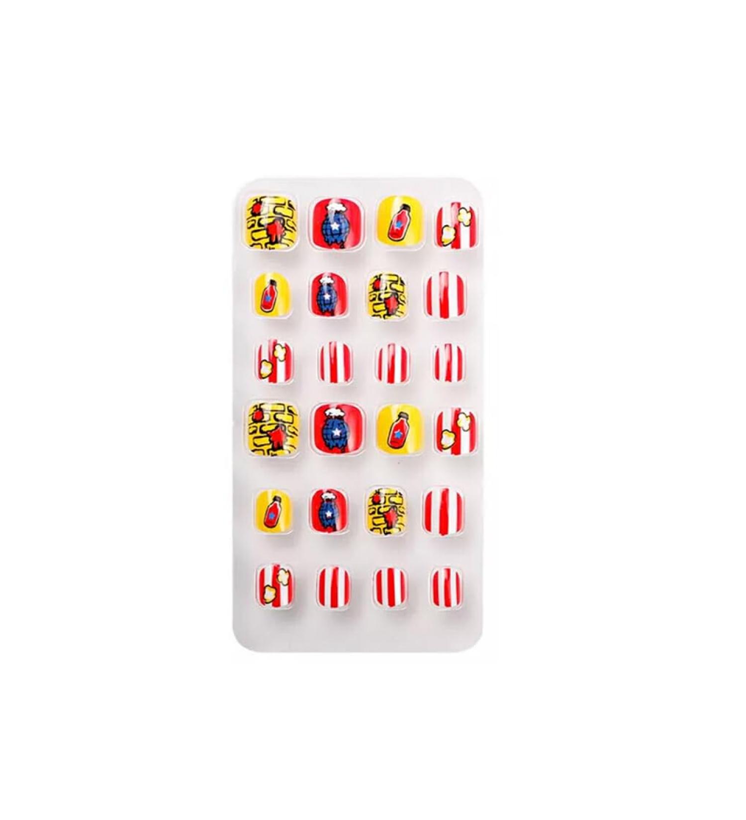 Dajidafu 1 Set Christmas Nail Wraps Press on Nails for Kids Cartoons Style Toe Decor Children Art Decals Beauty Tool Manicure PNT-16-18 - Buy Online on SooperMarket.com