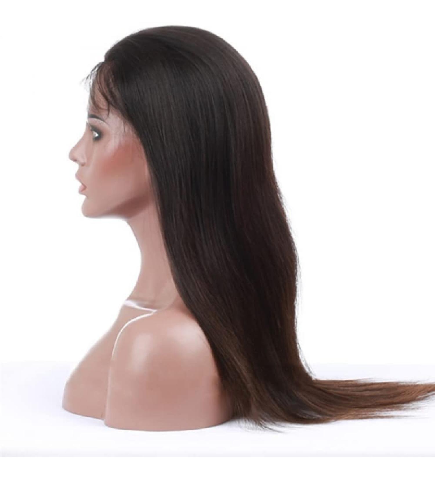 Hermoous 10 Inch Full Lace Human Hair Wig - Straight Brazilian Virgin Remy Hair, 180% Density, Natural Black, Pre Plucked & Handmade - Buy Online on SooperMarket.com