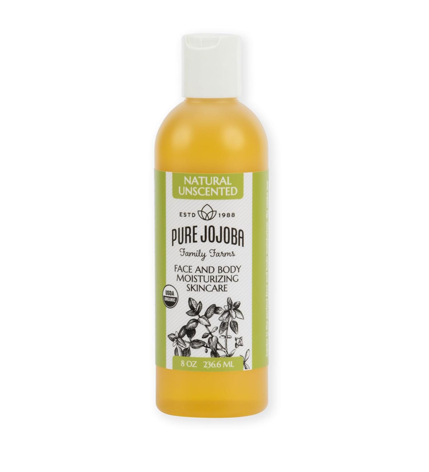 USDA Certified Organic Jojoba Oil 100% Pure (8oz SnapCap) | Natural Cold Pressed Unrefined Chemical Free Oil for Hair Face & Body | From Our Farms in Arizona USA |