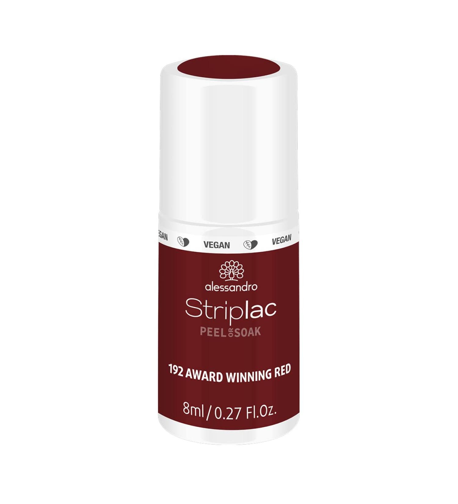Alessandro Striplac UV Nail Polish - Award Winning Red - Vegan & Peel-Off Long-Lasting - 8ml 192 - Buy Online on SooperMarket.com