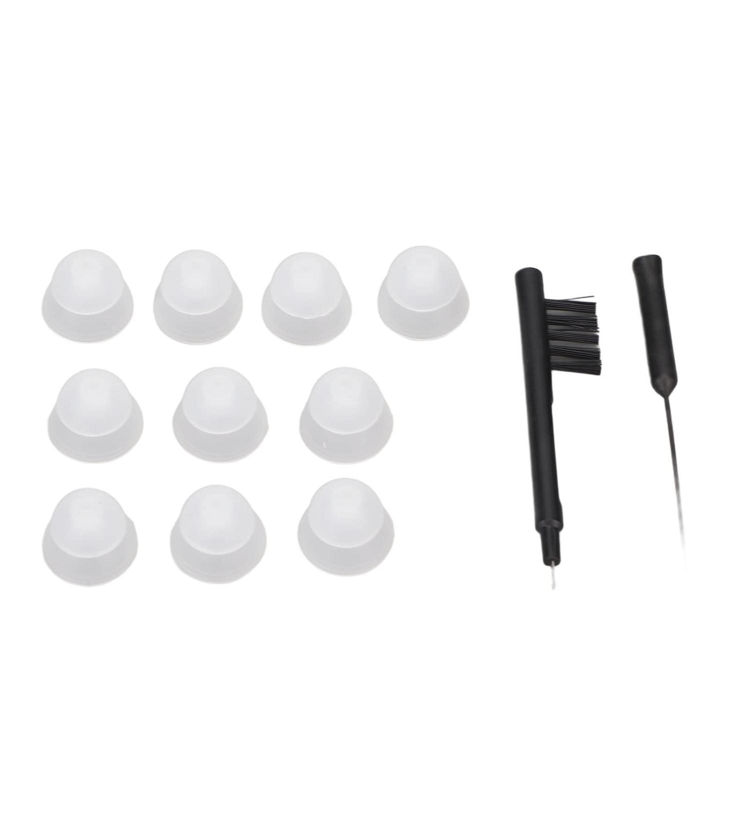 Silicone Hearing Amplifier Dome & Cleaning Brush Set | Earplug Ventilation Brush for Optimal Hearing Aid Care - Buy Online on SooperMarket.com