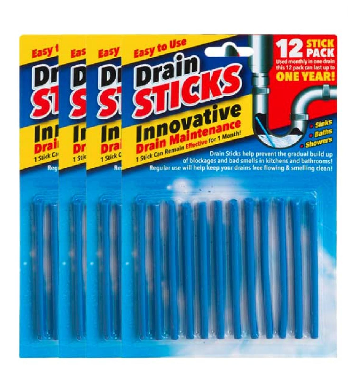 Buy Drain Sticks x48 Fast & Effective Drain Cleaning for Sinks Baths & Showers | Prevent Blockages & Odors - International Shipping - Buy Online on SooperMarket.com