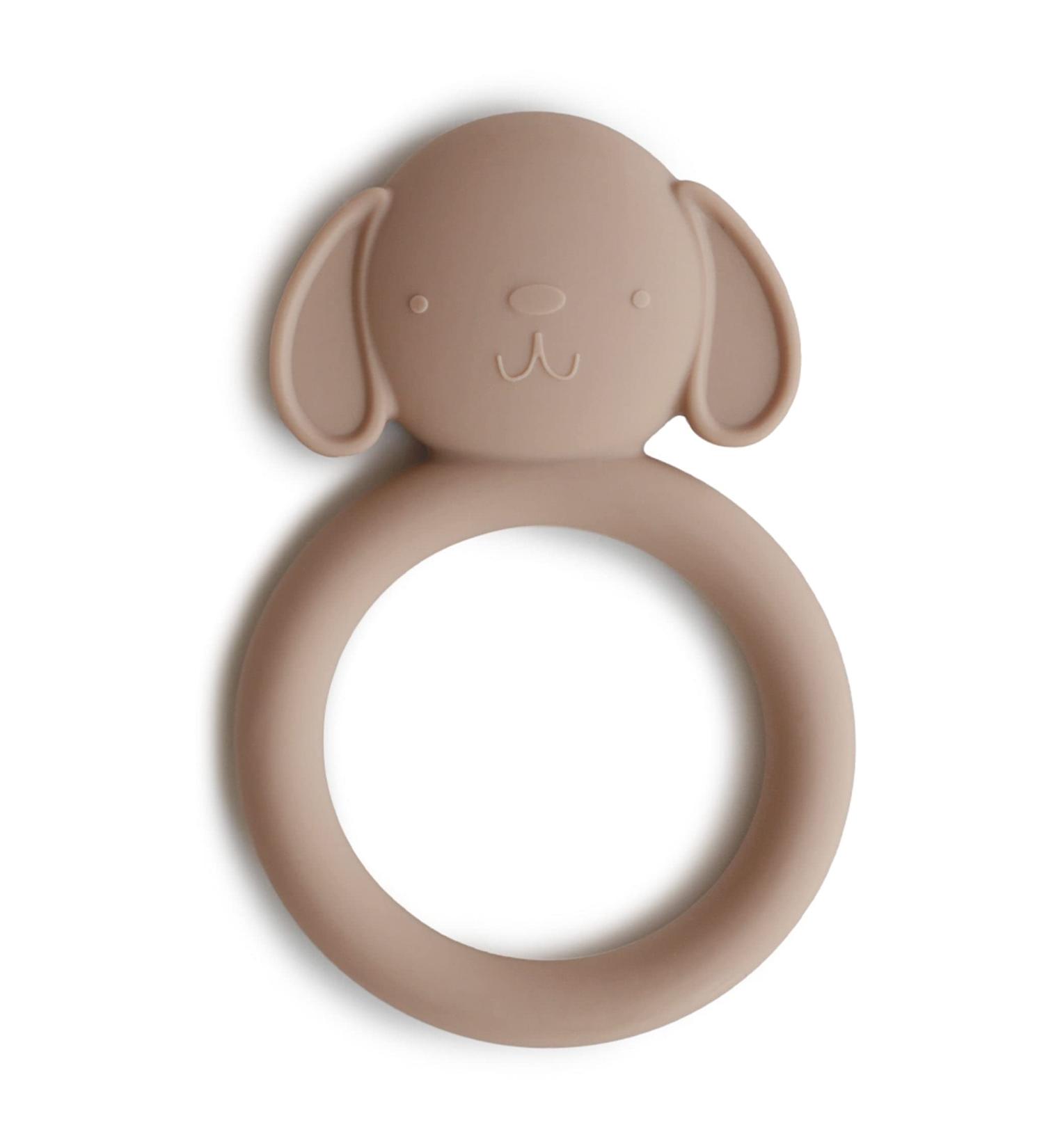 Mushie Silicone Dog Brown Baby Teether Toy - BPA-Free Teething Relief - Buy Online on SooperMarket.com