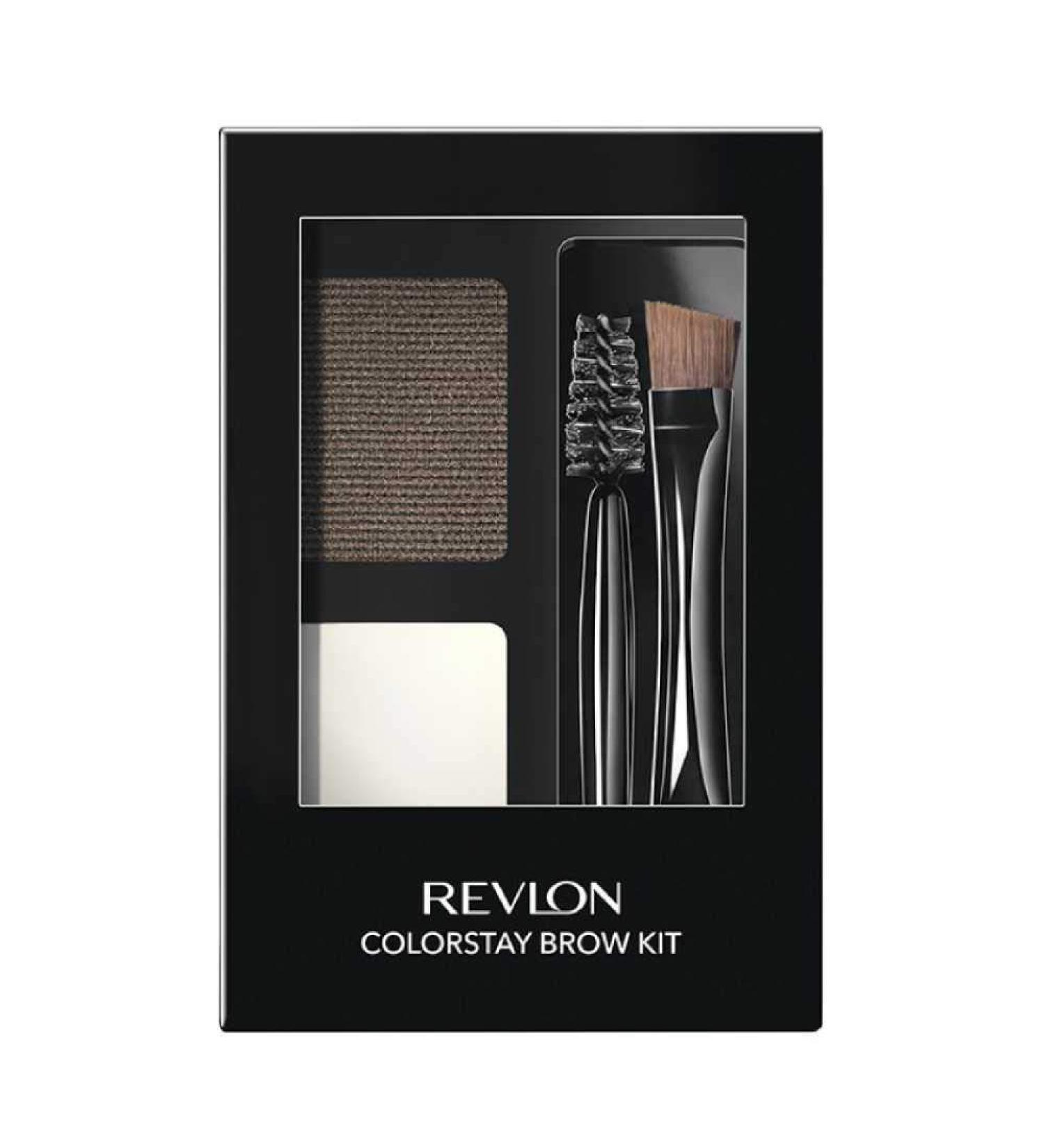 Revlon ColorStay Brow Kit - Dark Brown (102) - Longwearing Brow Powder, Pomade, Spoolie & Brush - Buy Online on SooperMarket.com