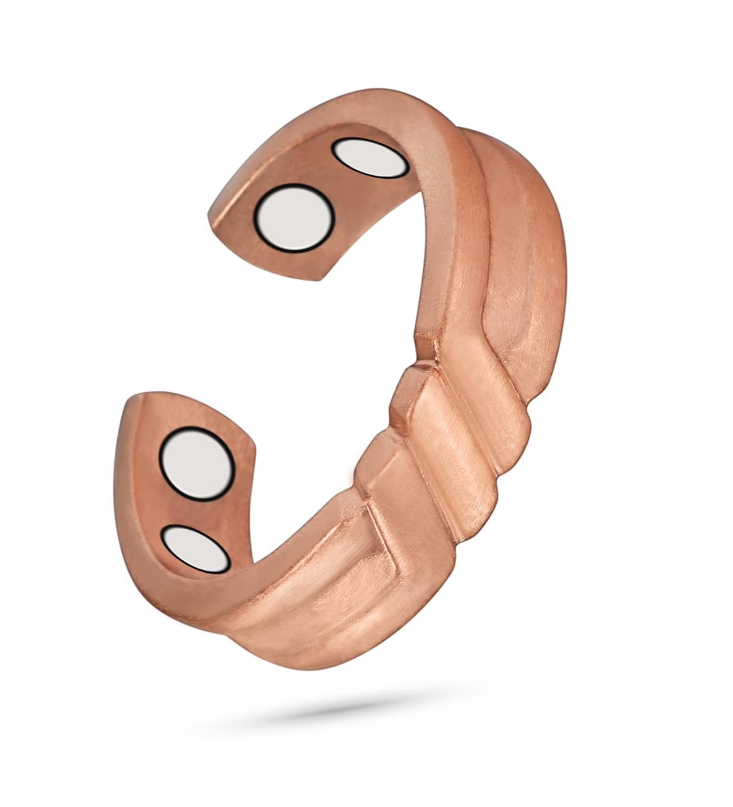 EnerCoppeX Copper Magnetic Ring for Women Lymphatic Drainage Adjustable Ring 3500 Gauss Magnet (CPR-0958) - Buy Online on SooperMarket.com