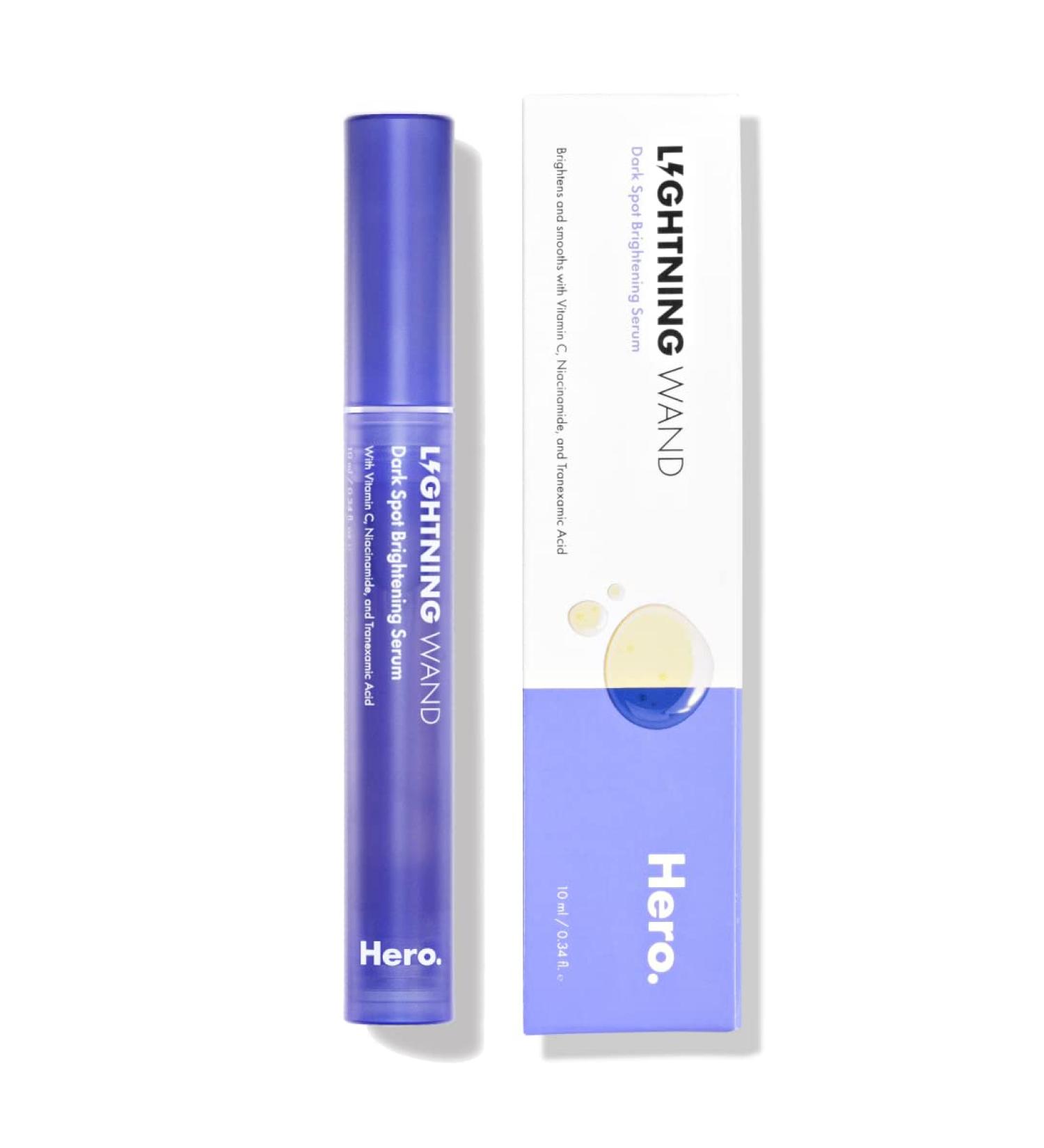 Hero Cosmetics Lightning Wand: Brightening Serum for Post-Blemish Dark Spots - Botanicals, Fragrance & Paraben Free (10ml) - Buy Online on SooperMarket.com
