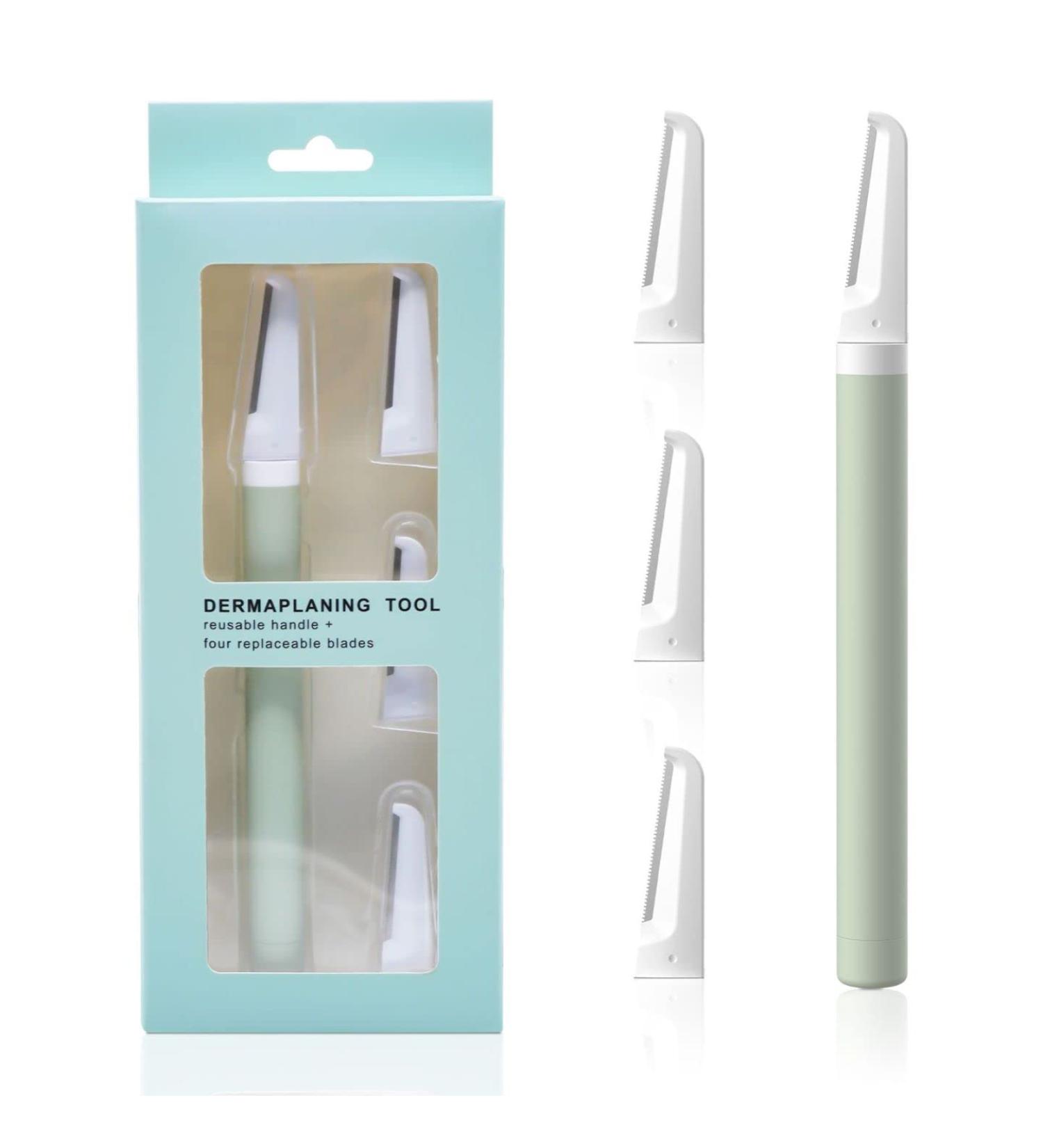 Dermaplaning Tool for Women - Durable Face Exfoliation Razor with 4 Blades - Peach Fuzz and Dead Skin Remover - Buy Online on SooperMarket.com