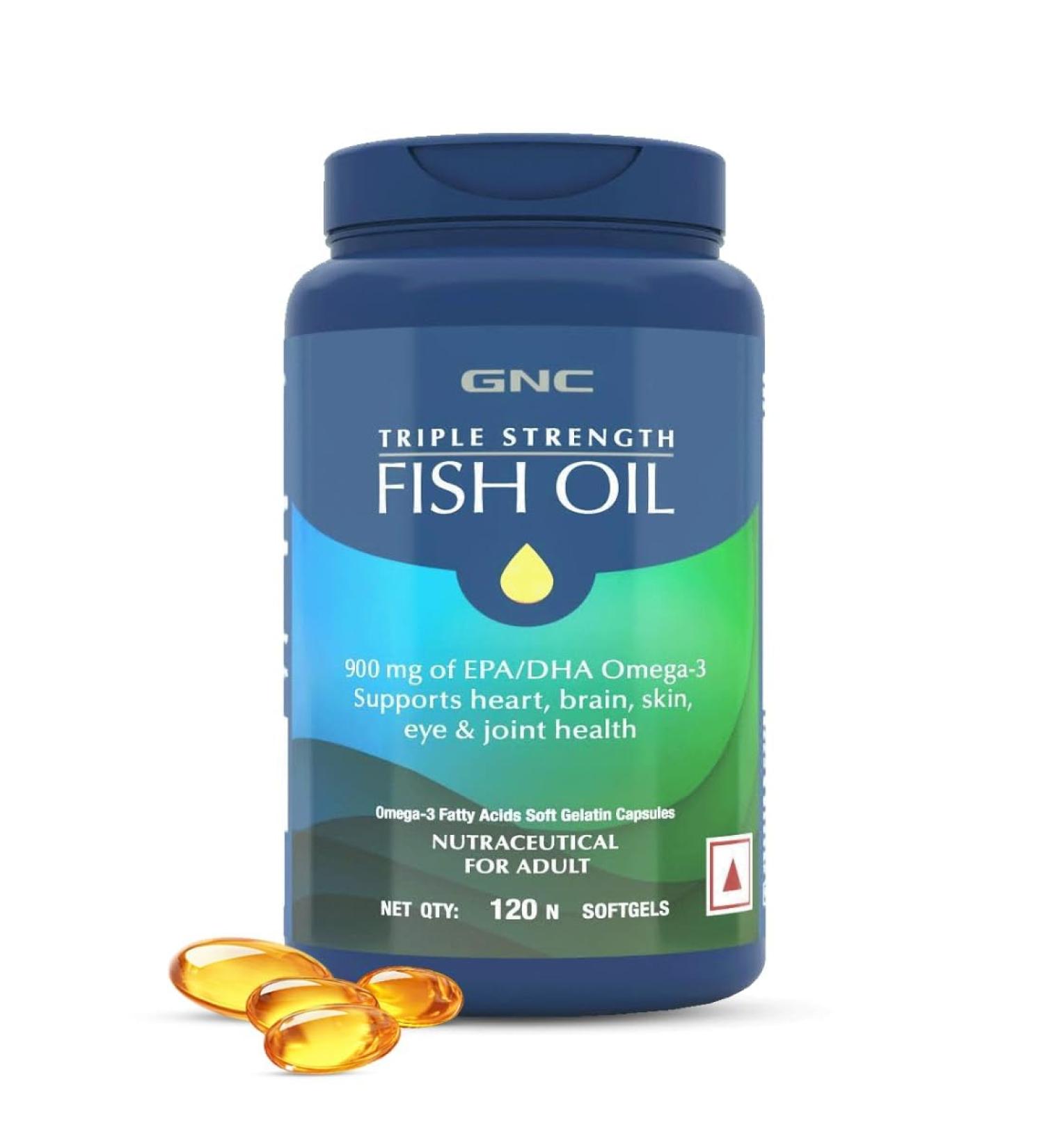 1500 Mg Triple Strength Fish Oil Omega 3 Capsules For Men & Women 120 Softgels 900Mg (540 Mg Epa & 360 Mg Dha) Improves Memory Protects Vision No Fishy Aftertaste Supports Family Health Omega-3 Fish Oil Supplement - 1500 mg Fish Oil Pills with EPA DHA and - Buy Online on SooperMarket.com