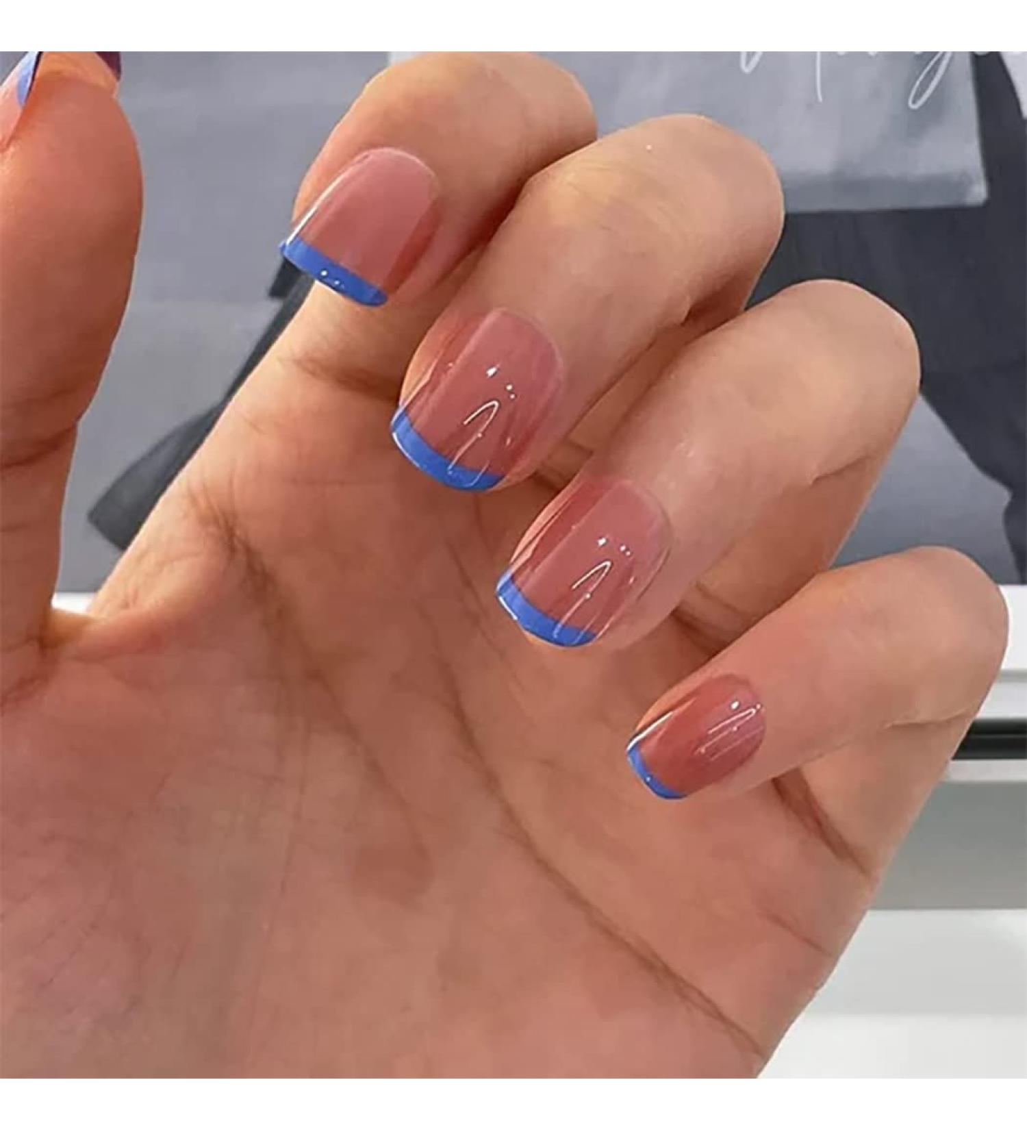Vatocu Quadratic Shiny Artificial French Pink Ballerina Nails - 24 Piece Acrylic Stick-On Set for Women & Girls - Buy Online on SooperMarket.com