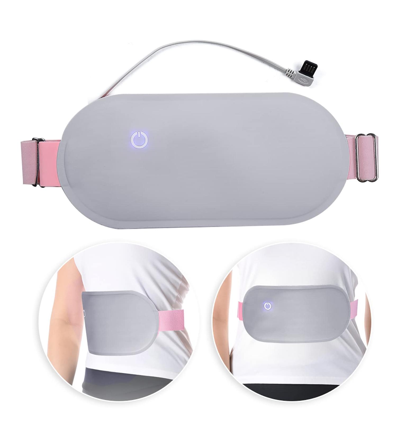 Electrically Heated Waist Belt | Graphene Infrared Heating | 3 Temperature Levels | Abdominal & Uterine Relief | Skin-Friendly Fabric (Gray) - Buy Online on SooperMarket.com