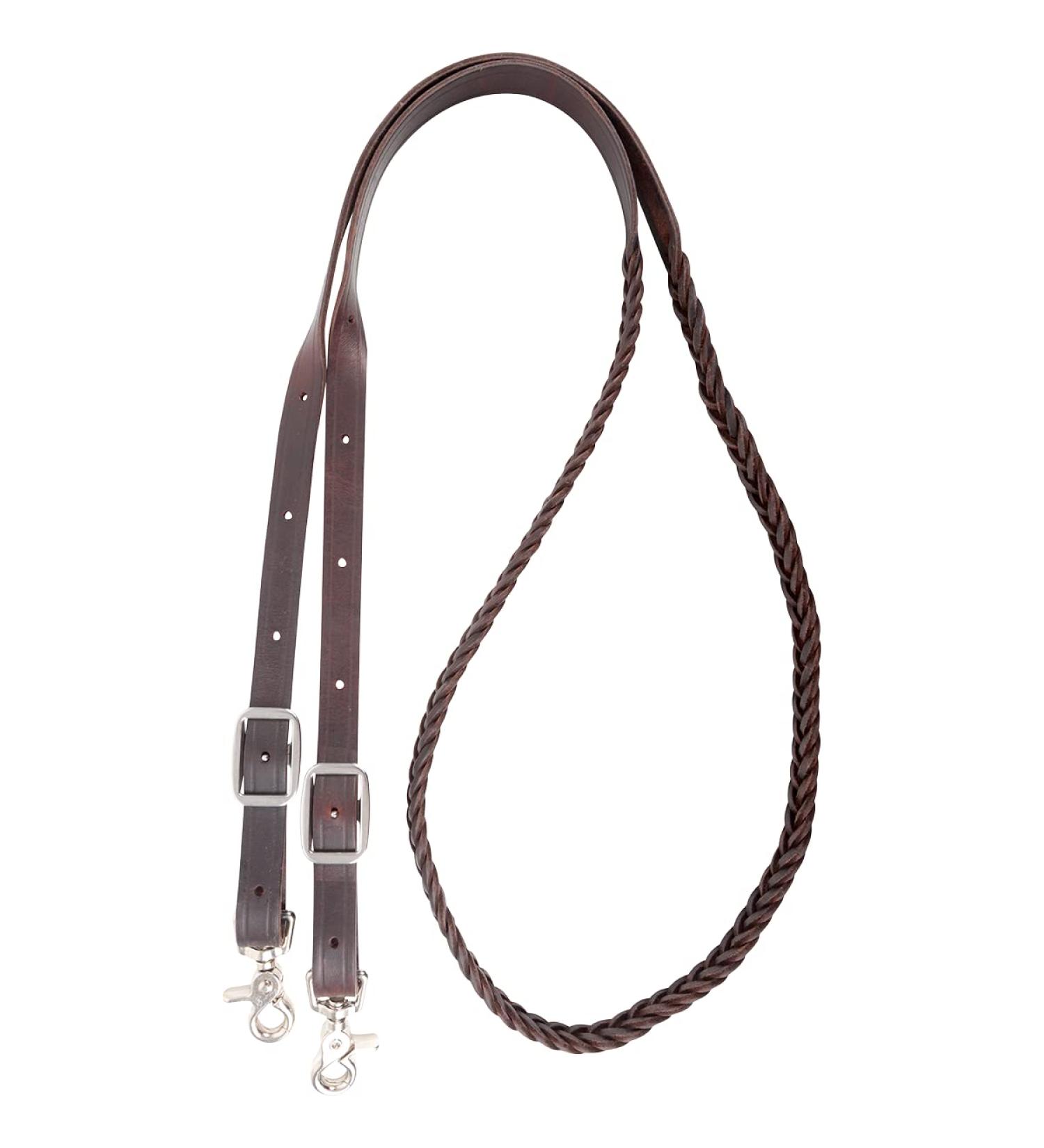 Martin Saddlery Latigo Braided 5-Strand Roping Rein 3/4-inch Thick Buckle Snap Ends