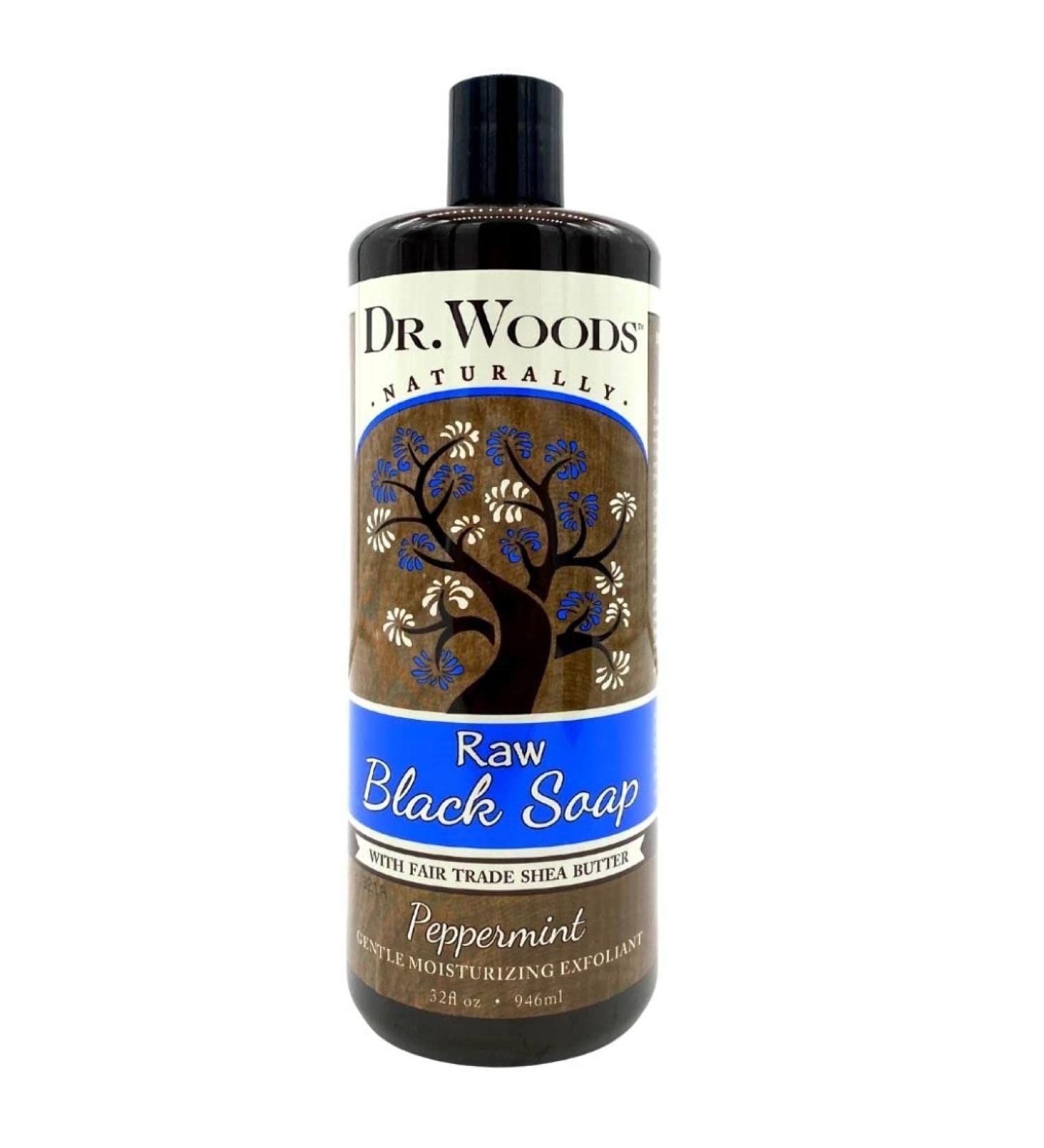 Dr. Woods Raw Black Peppermint Soap - Organic Shea Butter, 32 oz for Moisturizing Care - Buy Online on SooperMarket.com
