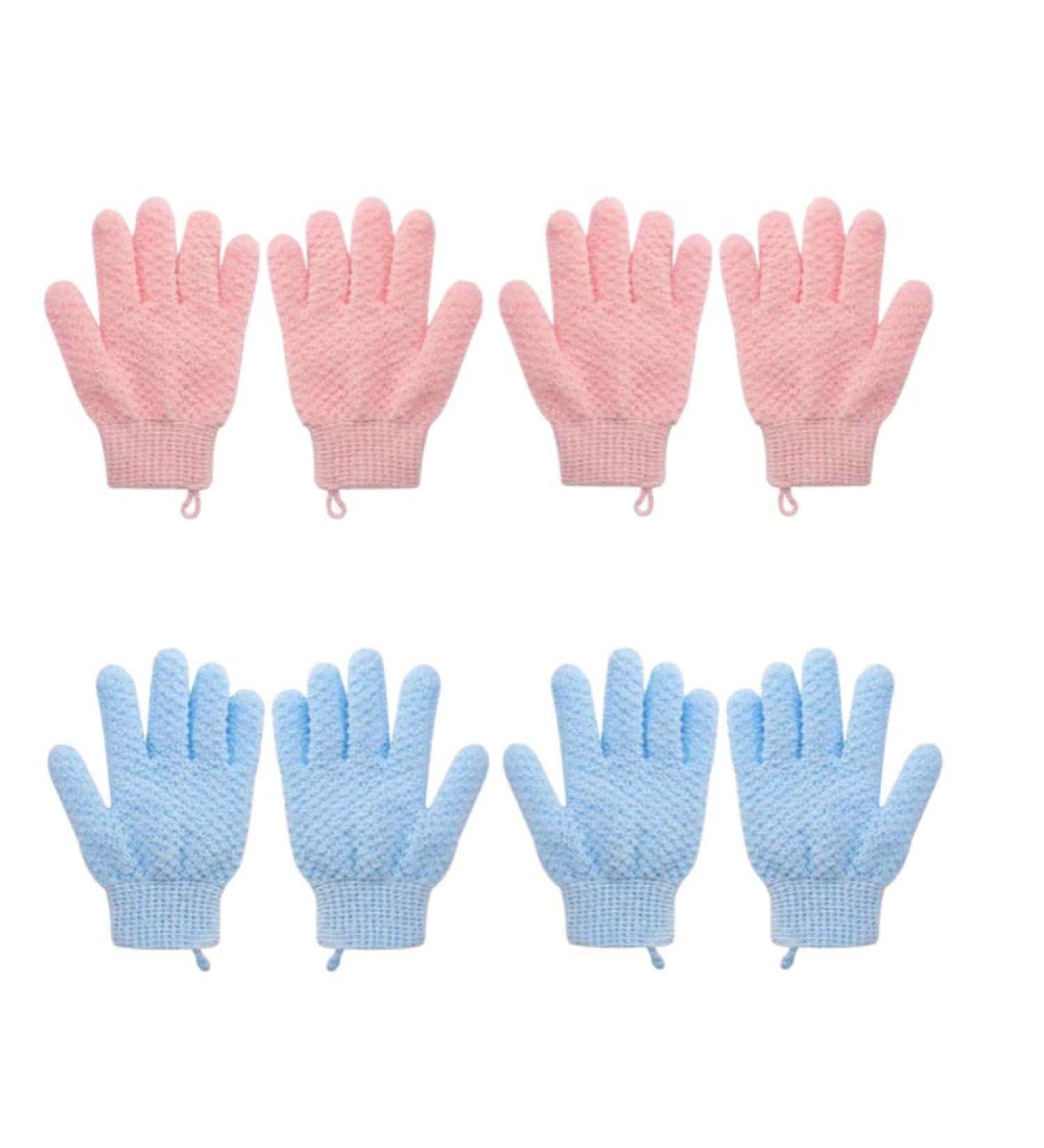 2 Pair Exfoliating Body Gloves | Unisex Bath Scrub Mitts for Shower Spa & Massage | Exfoliating Mitts for Body Face Hands & Feet - Buy Online on SooperMarket.com