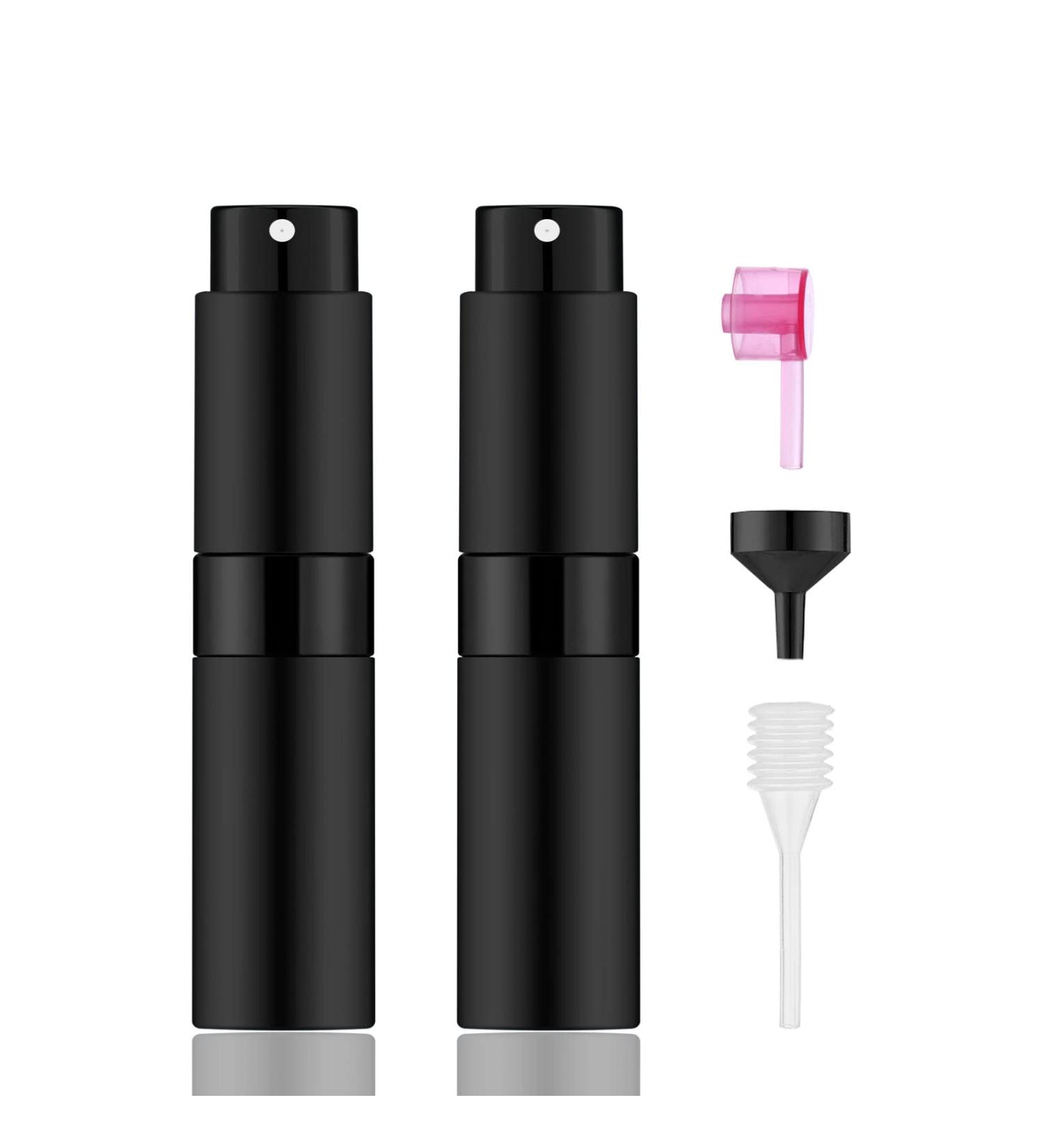 IRON BILL 2 PCS/8ml Portable Mini Perfume Atomizer Bottles - Refillable Spray Bottle with 3 Refill Tools - Pocket Travel Perfume Sample Bottles (Matte Black) - Buy Online on SooperMarket.com