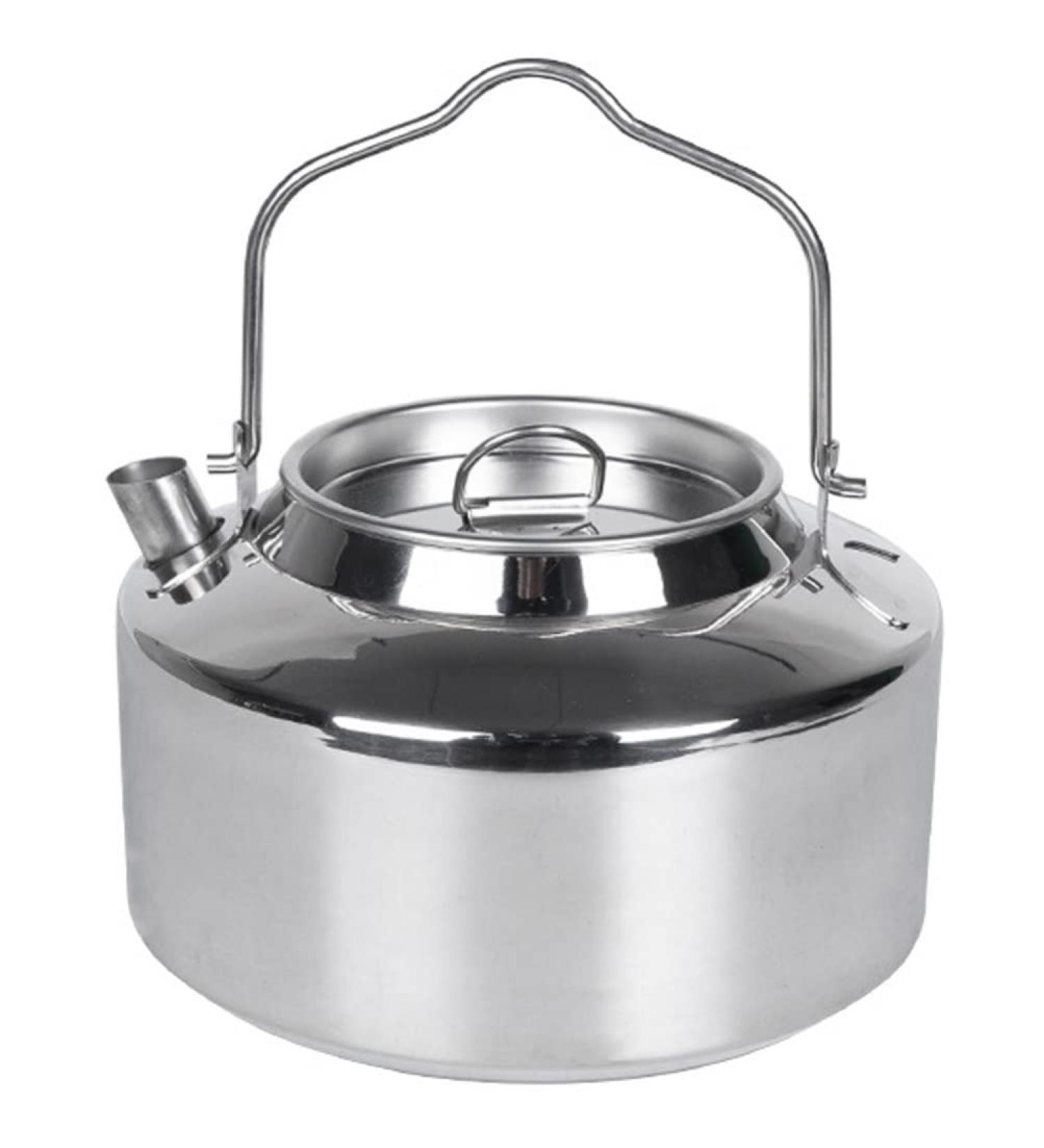 BESPORTBLE 1.2L Stainless Steel Camping Kettle - Lightweight Outdoor Hiking Gear with Handle | Portable Tea Coffee Pot for Campers - Buy Online on SooperMarket.com