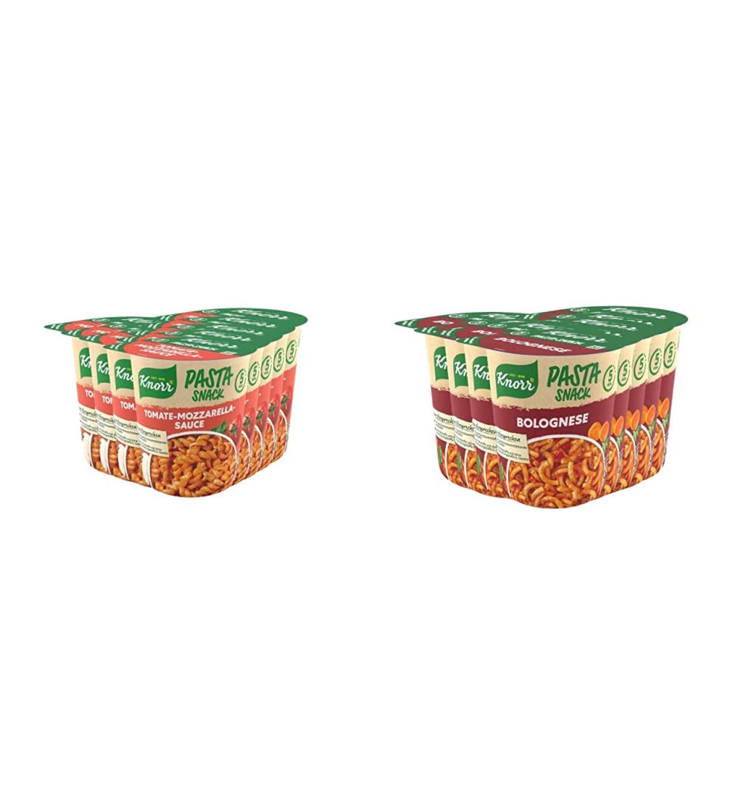 Buy Knorr Snack Bar Noodles & Spaghetti Bolognese Set - 16 Pack (Tomato Mozzarella & Bolognese) - International Shipping Available - Buy Online on SooperMarket.com