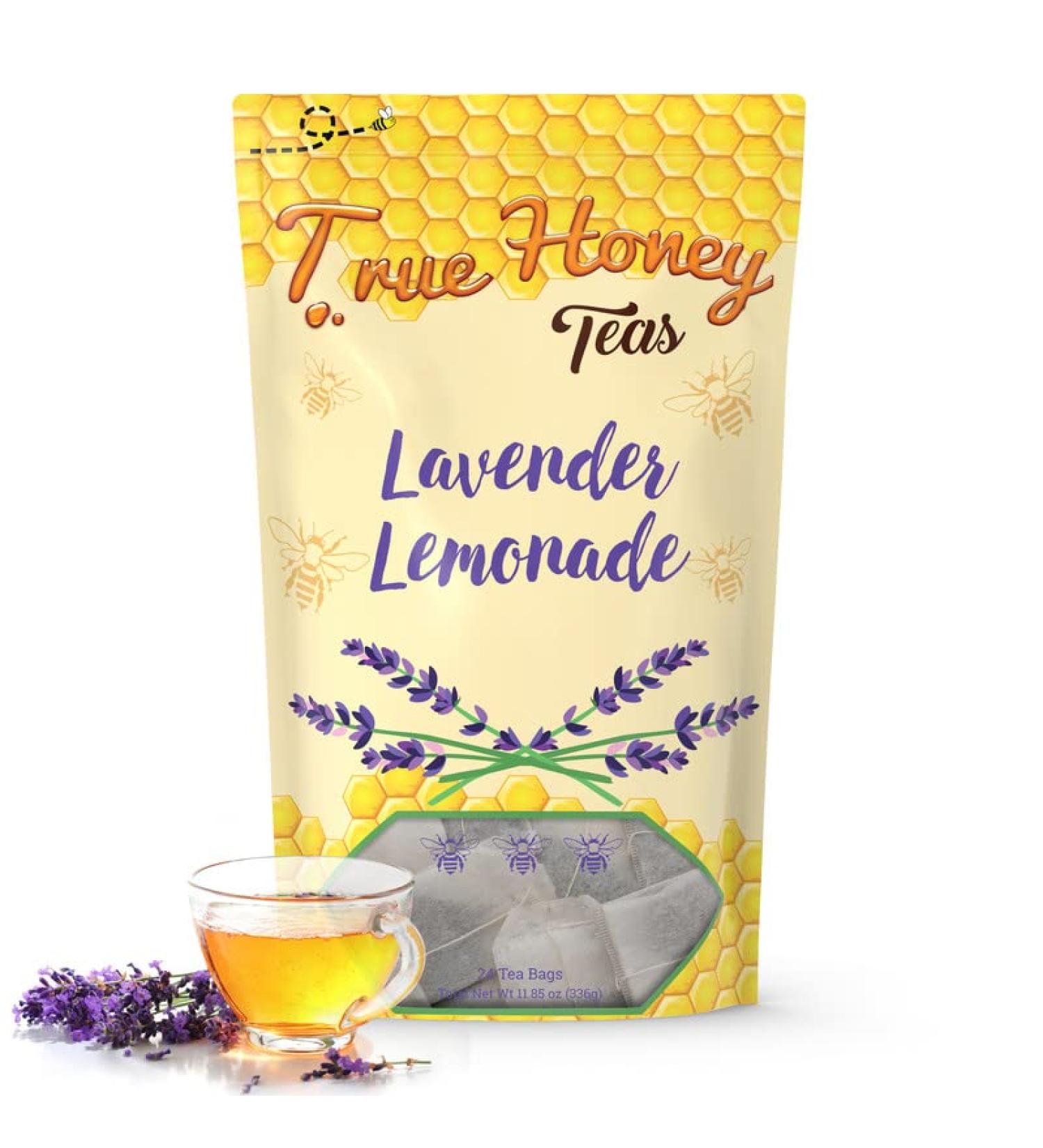 True Honey Lavender Lemonade Tea Bags - Organic Chamomile Tea with Honey Crystals for Relaxation and Stress Relief - Caffeine-Free Herbal Tea Sachets - 24 Count - Buy Online on SooperMarket.com