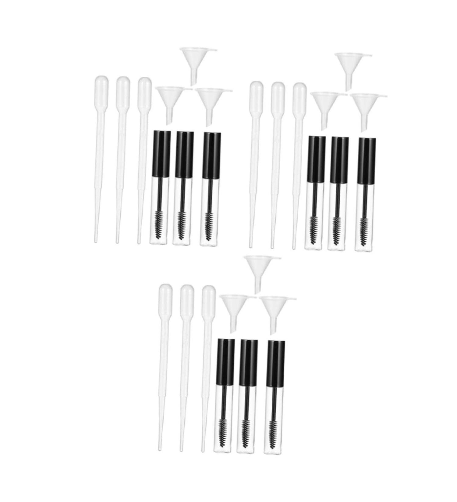 Gogogmee 9 Set Empty Mascara Bottle Eyelash Growth Oil Bottle Lip Cream Bottle Empty Funnel Abs Transparent - Buy Online on SooperMarket.com