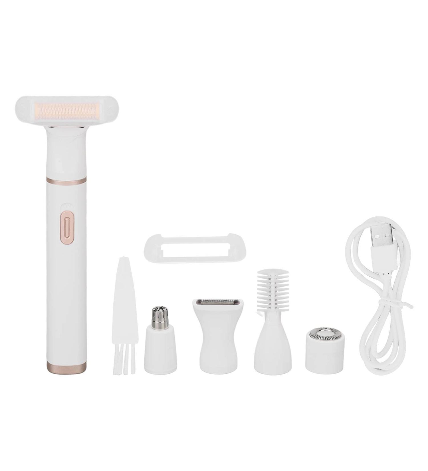 5 in 1 Women Electric Trimmer | Waterproof Rechargeable Pubic Hair Clippers & Body Depilator for Face Nose Eyebrows - Low Noise International Shipping Available - Buy Online on SooperMarket.com