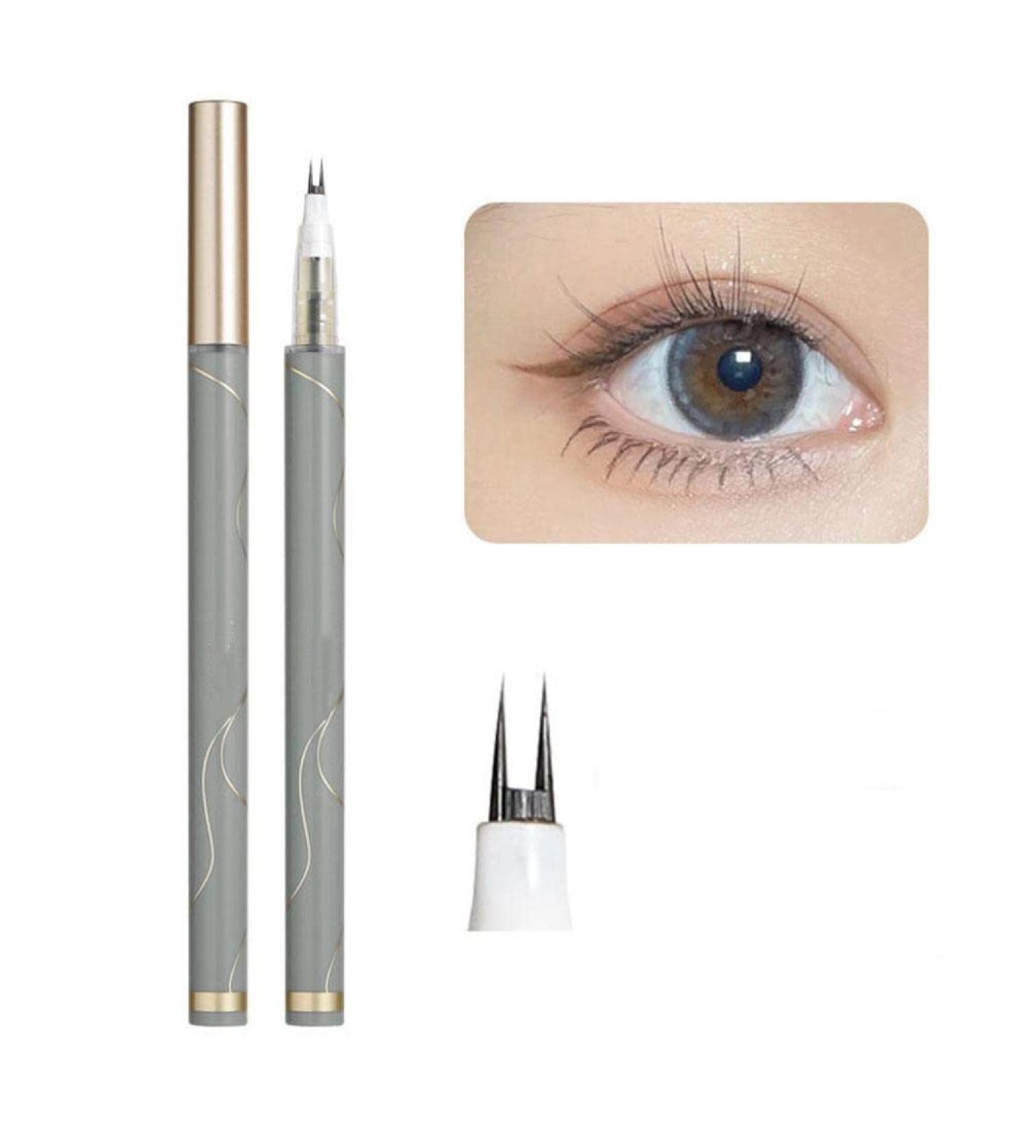 DHliIQQ Double Tip Lower Eyelash Pencil Double Tip Lower Eyeliner Pencil Waterproof Liquid Eyeliner Pencil Long Lasting Eyeliner Eye Makeup Tool for Women Ladies 101 # gray black - Buy Online on SooperMarket.com