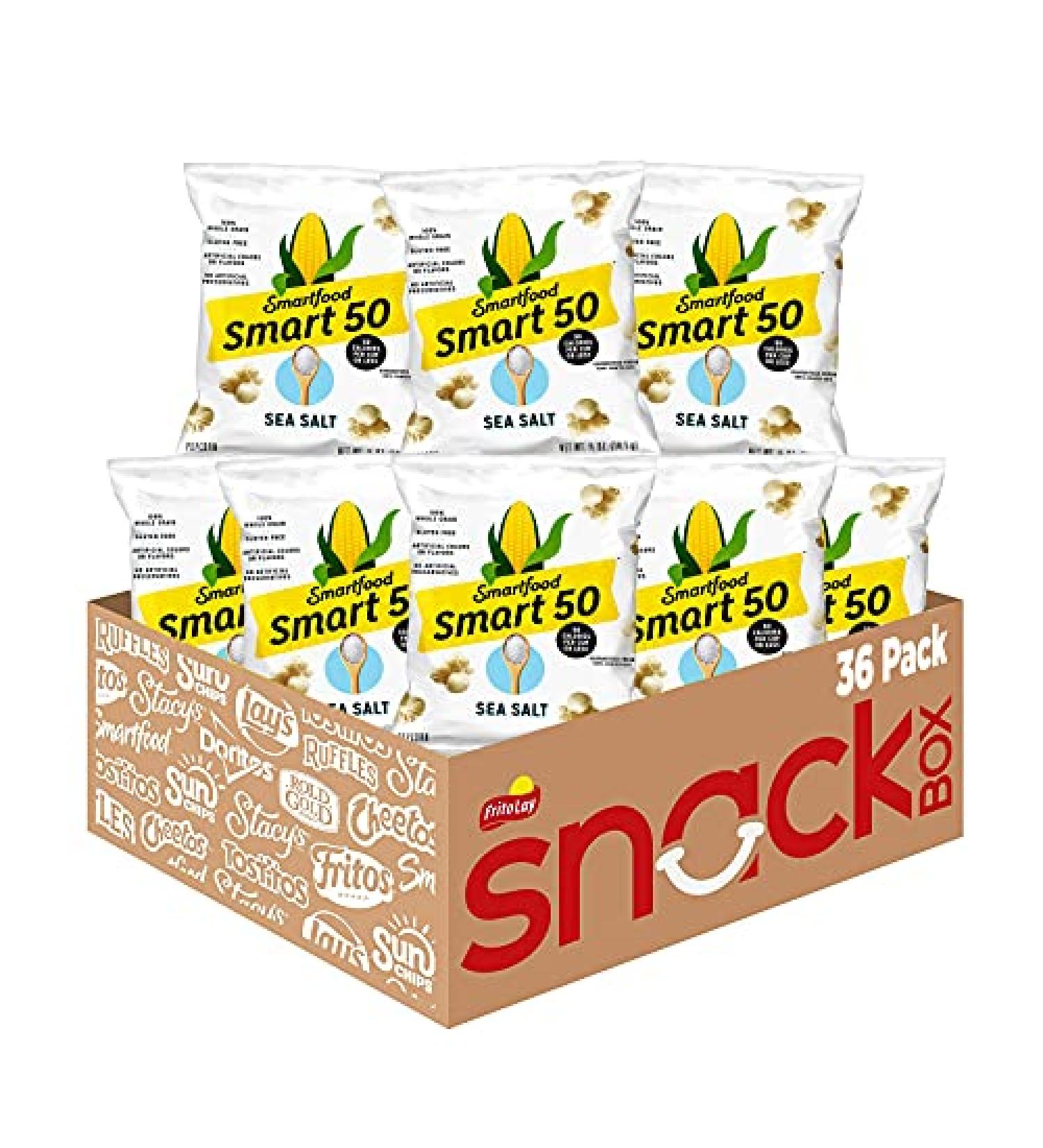 Smart50 Sea Salt Popcorn - 0.5oz Bags (36 Pack) | Healthy Snack Option - Buy Online on SooperMarket.com