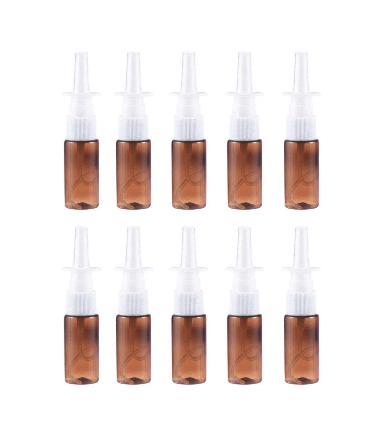 Beavorty 10-Pack Refillable Plastic Spray Bottles for Nasal Spray & Travel | Fine Fog Hairspray Containers - Durable & Portable - Buy Online on SooperMarket.com