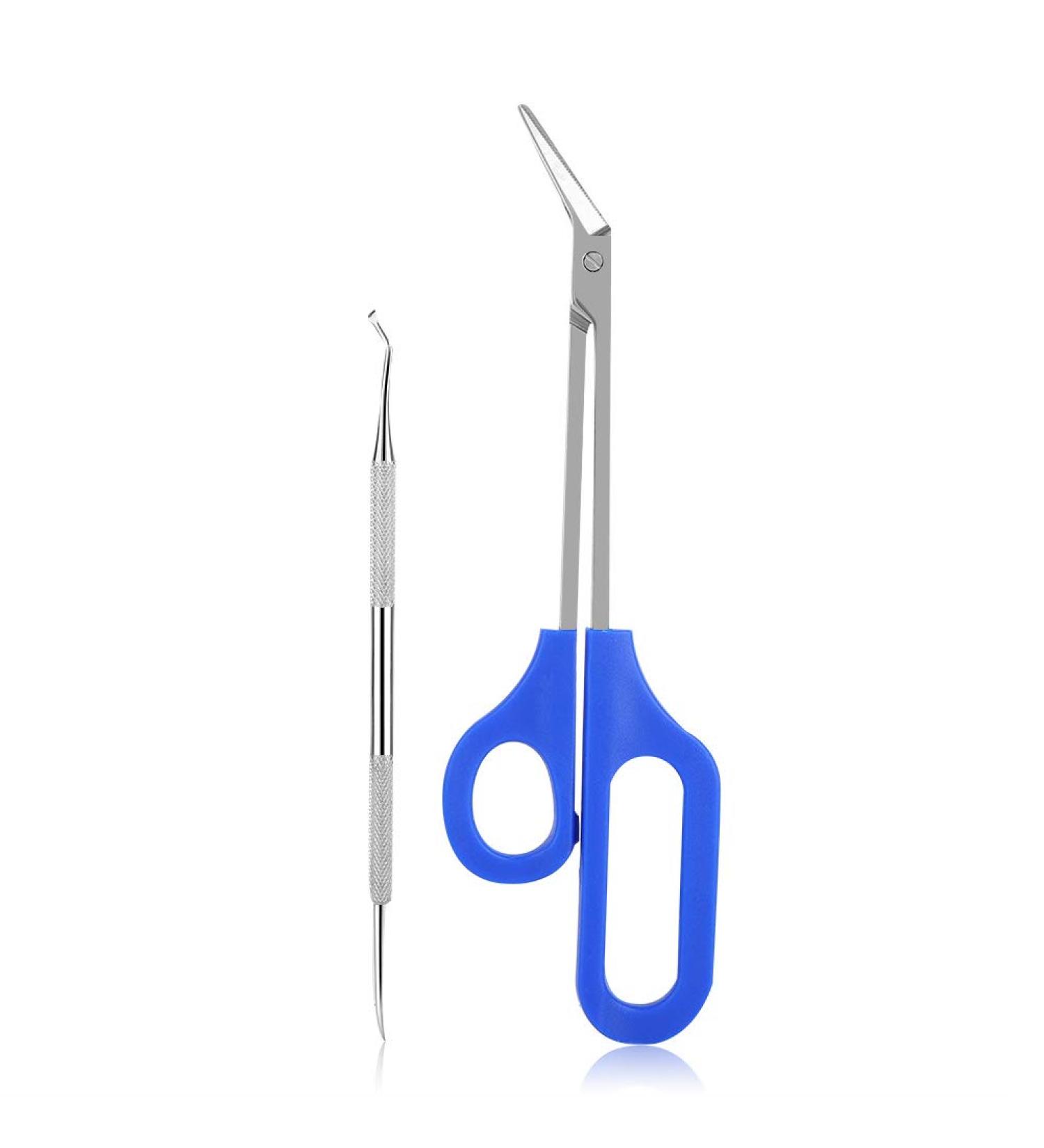 Long Handled Toenail Scissors Clippers Perfect for Thick Toe Nails Easy Reach Handle Unique Design Ergonomic Cuticle Scissor Ingrown Toenail File - Buy Online on SooperMarket.com