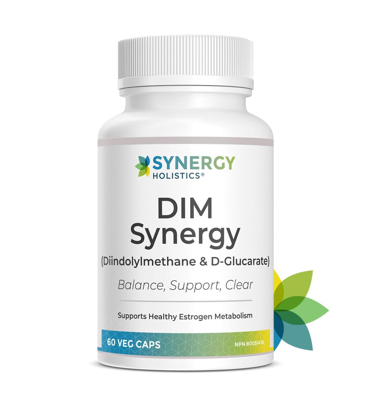 Synergy Holistics DIM Synergy - Dim Supplement with Calcium D-Glucarate Supports Desirable Estrogen Metabolism and Clearance Hormone Balance Supplement for Women 150mg DIM & 200mg Calcium D-Glucarate - 60 Veg Caps - Buy Online on SooperMarket.com