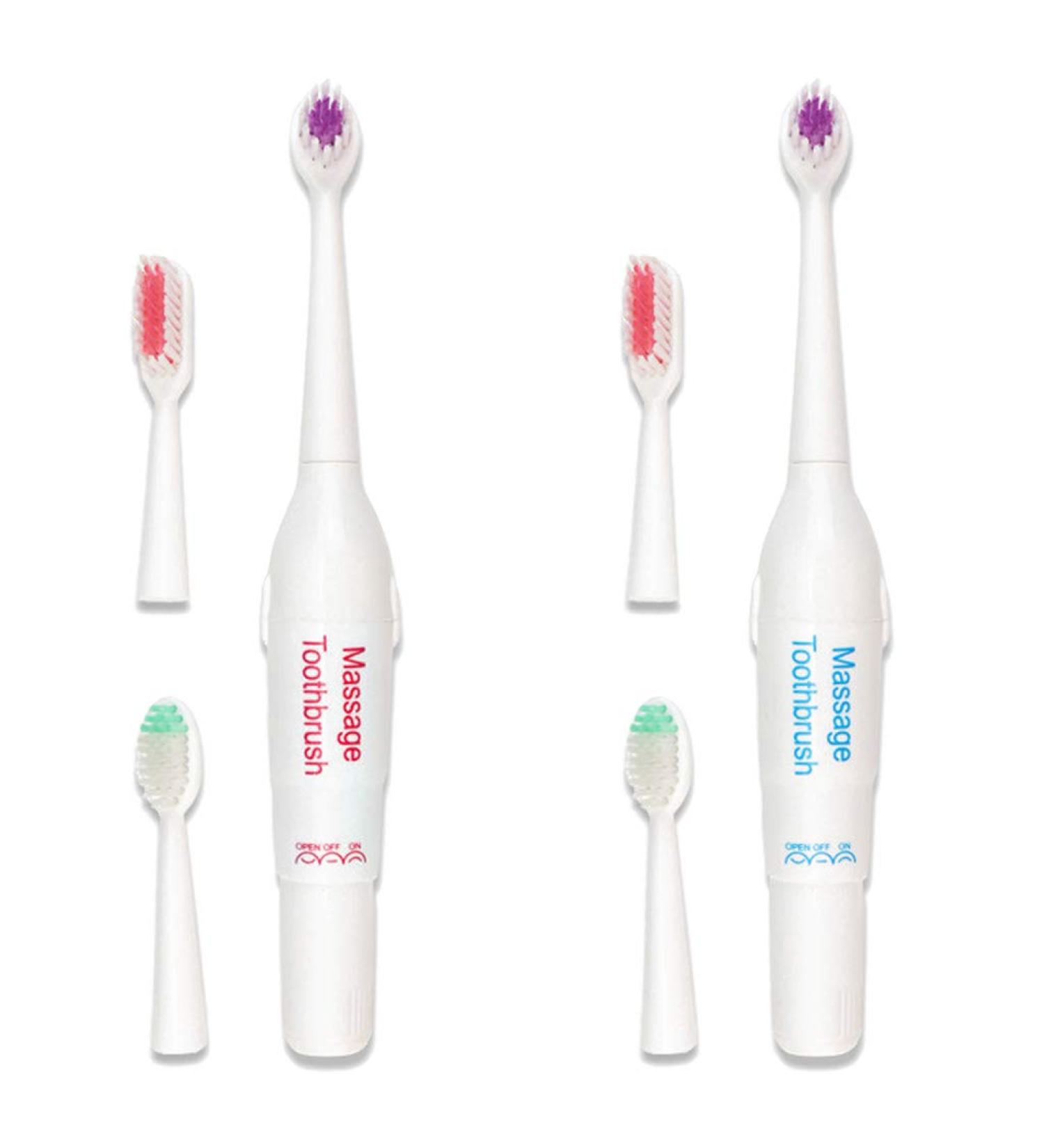 Adult Electric Massage Toothbrush 3 Head Replacement Battery Operated Portable Toothbrush for Boys | International Shipping Available - Buy Online on SooperMarket.com