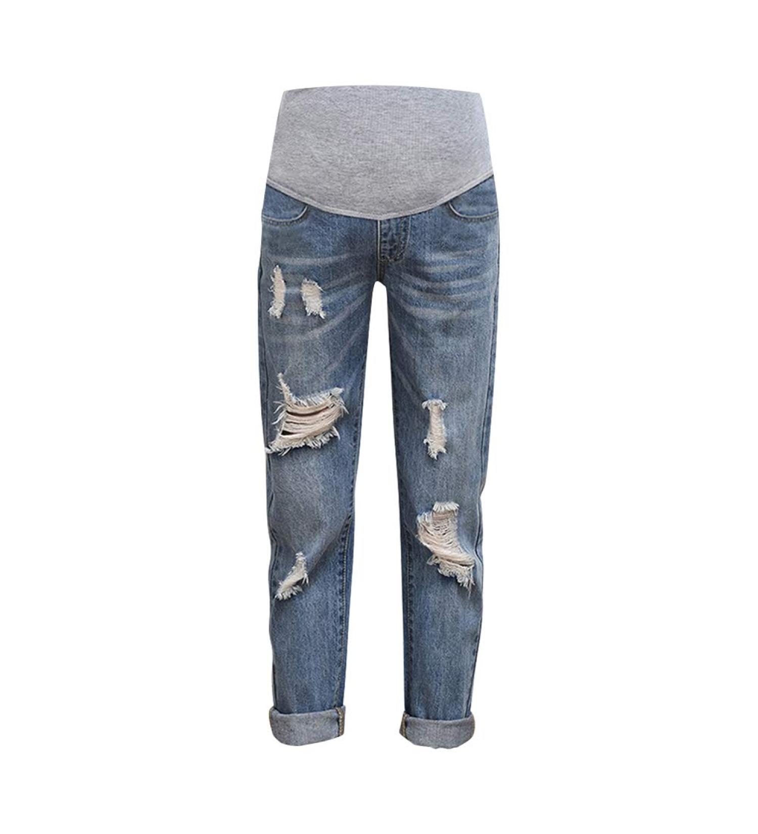 Xiedeai Maternity Jeans for Women - High Waist Over Bump Trouser, Casual Ripped Denim Pants XXL Blue - Buy Online on SooperMarket.com
