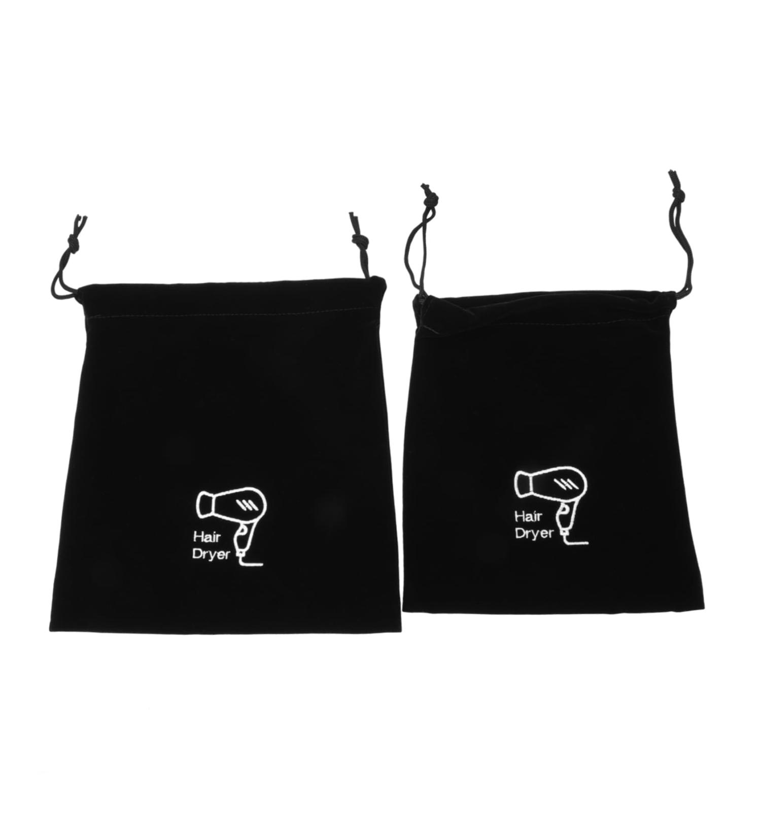Baluue 6 Pcs Storage Bag Toiletry Organizer Drawstring Closure Cover Mini Hairdryer Bag Black Velvet - Buy Online on SooperMarket.com