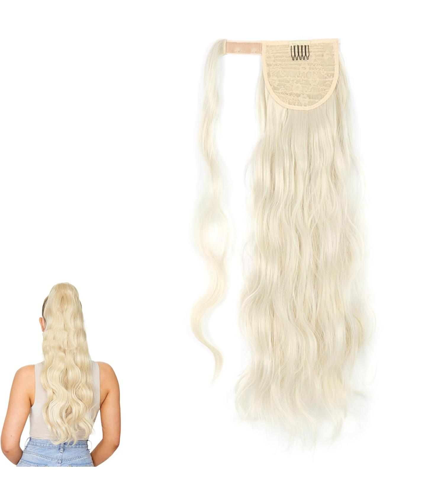 Prinfantasy Long Wavy Synthetic Ponytail Extension 24 inch - Curly Wrap Around Hairpiece for Women | MW131 - Buy Online on SooperMarket.com