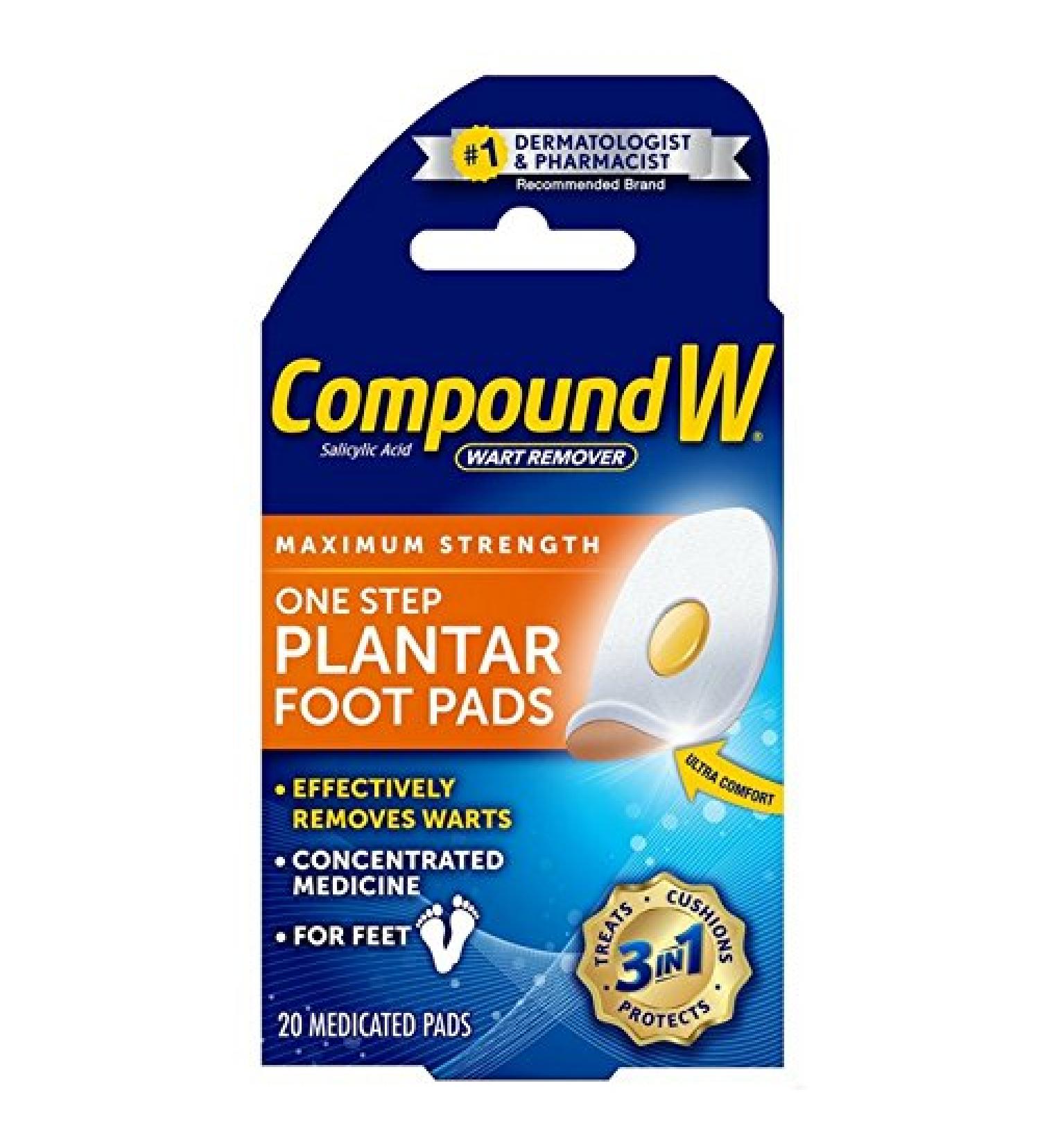 Compound W Maximum Stregth One Step Plantar Foot Pads 20 ea (Pack of 4)