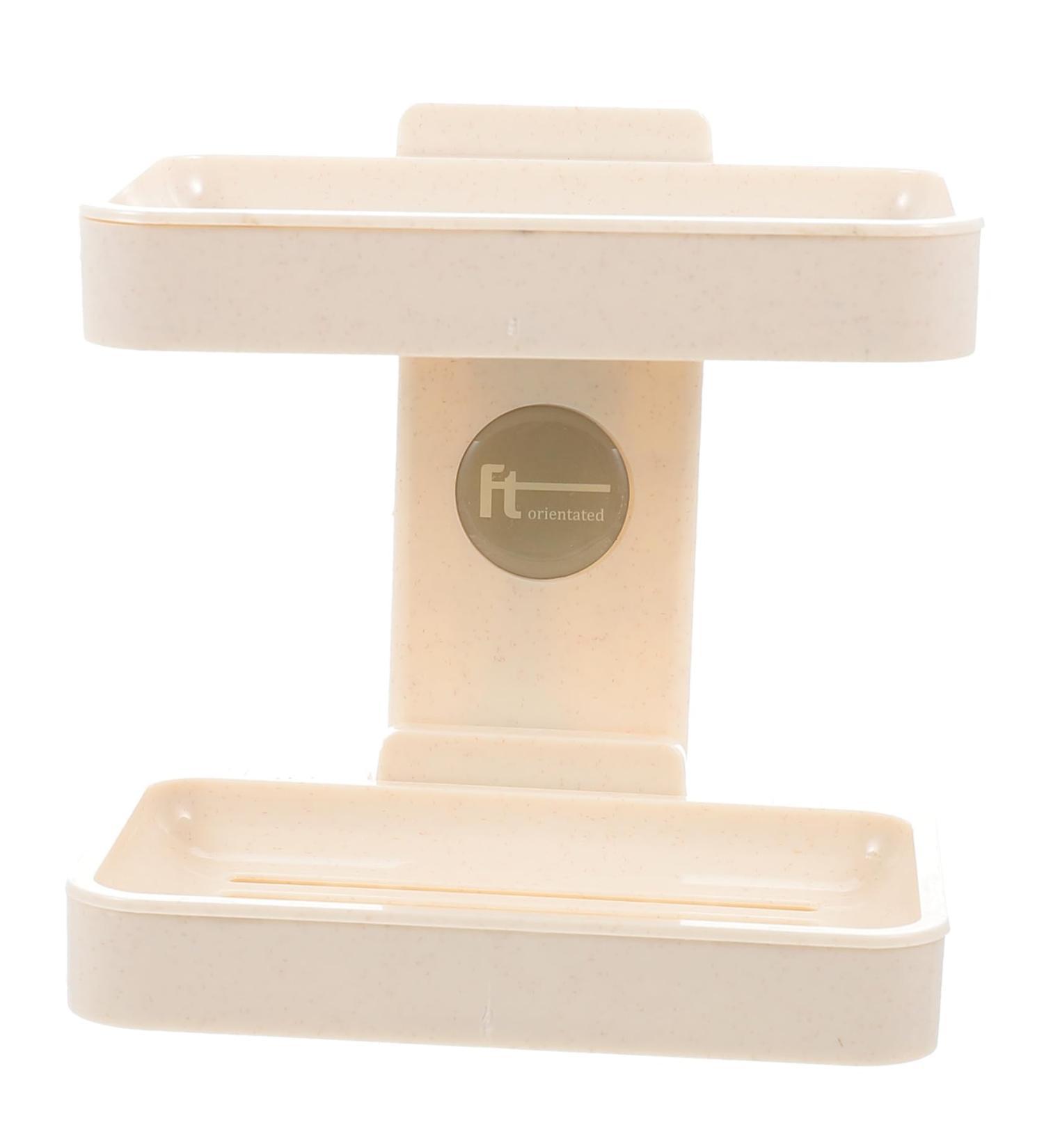 Anneome Soap Box House Draining Dish -mounted Soap Dishes Bathroom Decor Soap Holder for Shower Soap Stand Plastic Soap Dispenser Desk Topper Kitchen Double Layer White Drainer Rack Abs - Buy Online on SooperMarket.com