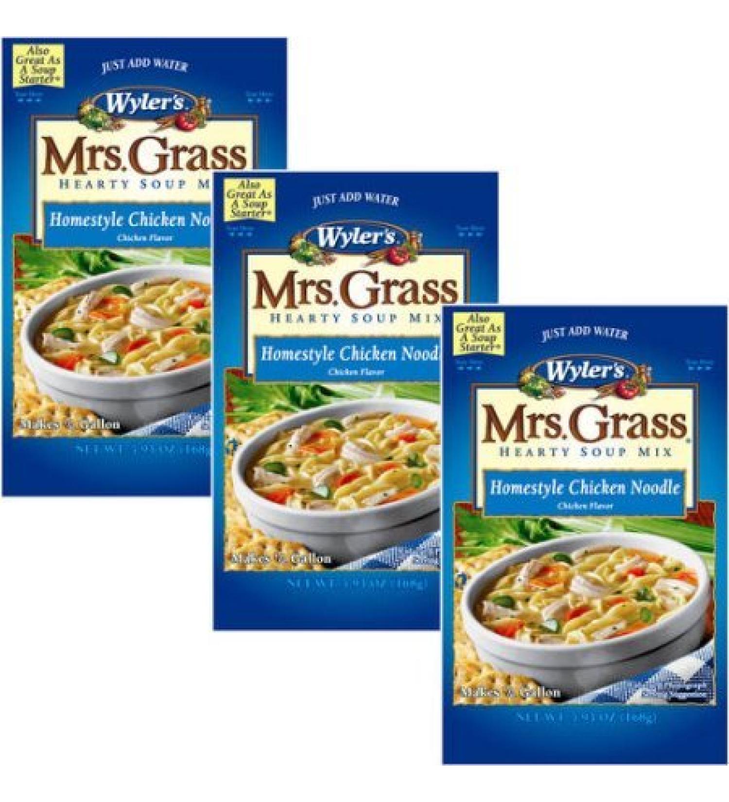 Mrs. Grass Hearty Soup Mix, Homestyle Chicken Noodle, 5.93 oz (Pack of 3)