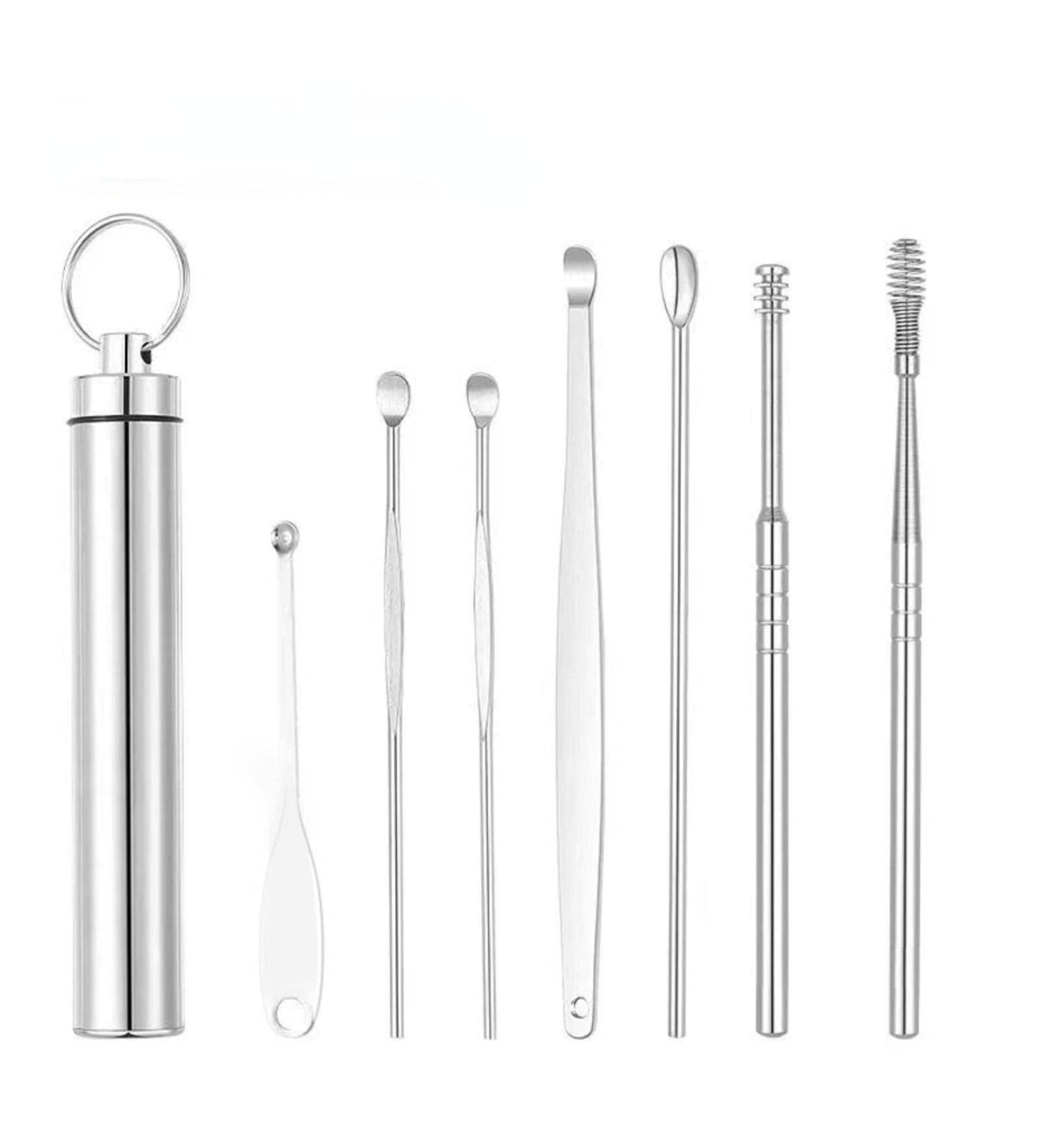 Ear Scoop 6-Piece Set of Ear Picking Tools Adult Ear Pick Ear Scoop Stainless Steel Portable Keychain Ear Scoop - Buy Online on SooperMarket.com