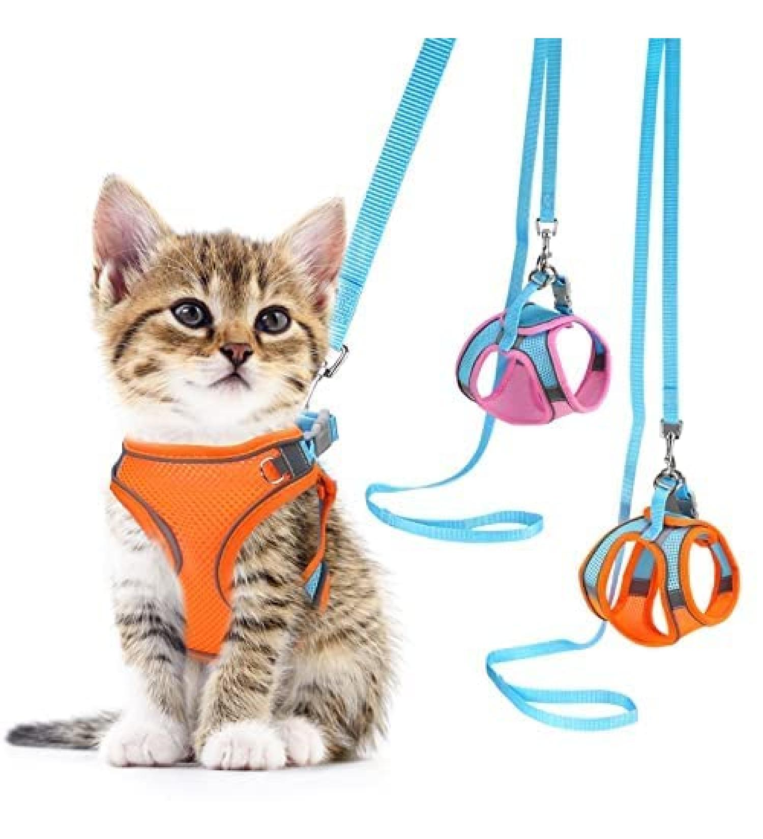 Escape-Proof Cat Harness and Leash Set - Reflective Vest for Small Cats | XXS Orange - Buy Online on SooperMarket.com