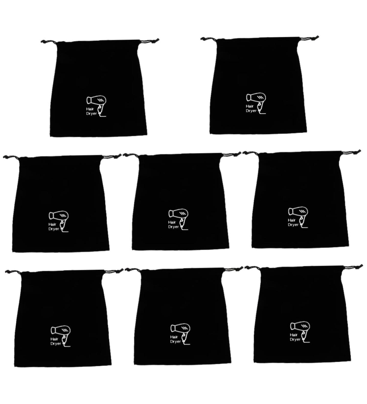 Healeved 8 Pcs Hair Dryer Storage Bag Jewelry Hair Dryer Bag Purse Organizer Pouches Tool Black Flannel - Buy Online on SooperMarket.com